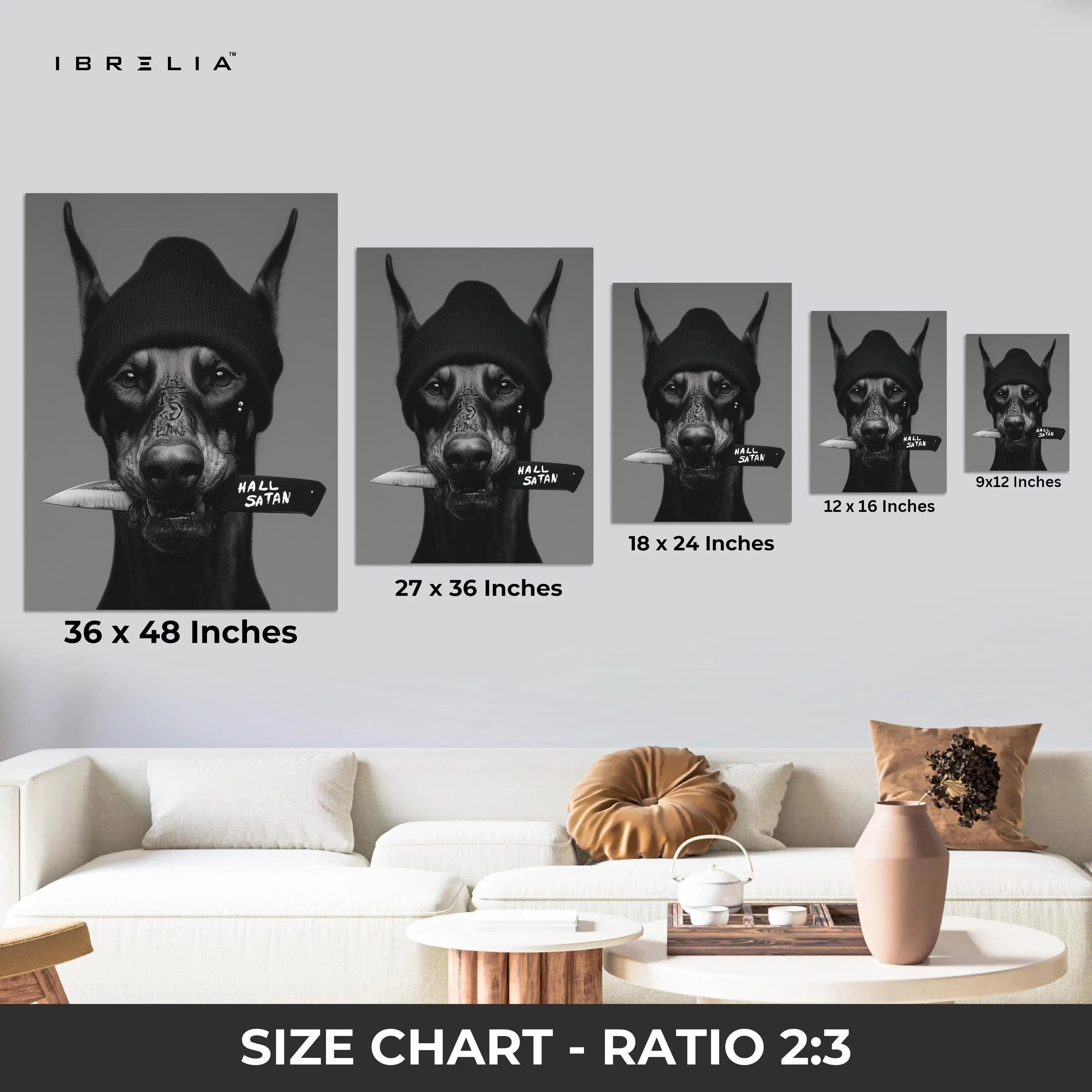 Dark Doberman Street Art – 4K Ultra Wrap Frame Wall Art in Pakistan | IBRELIA™ IBRELIA