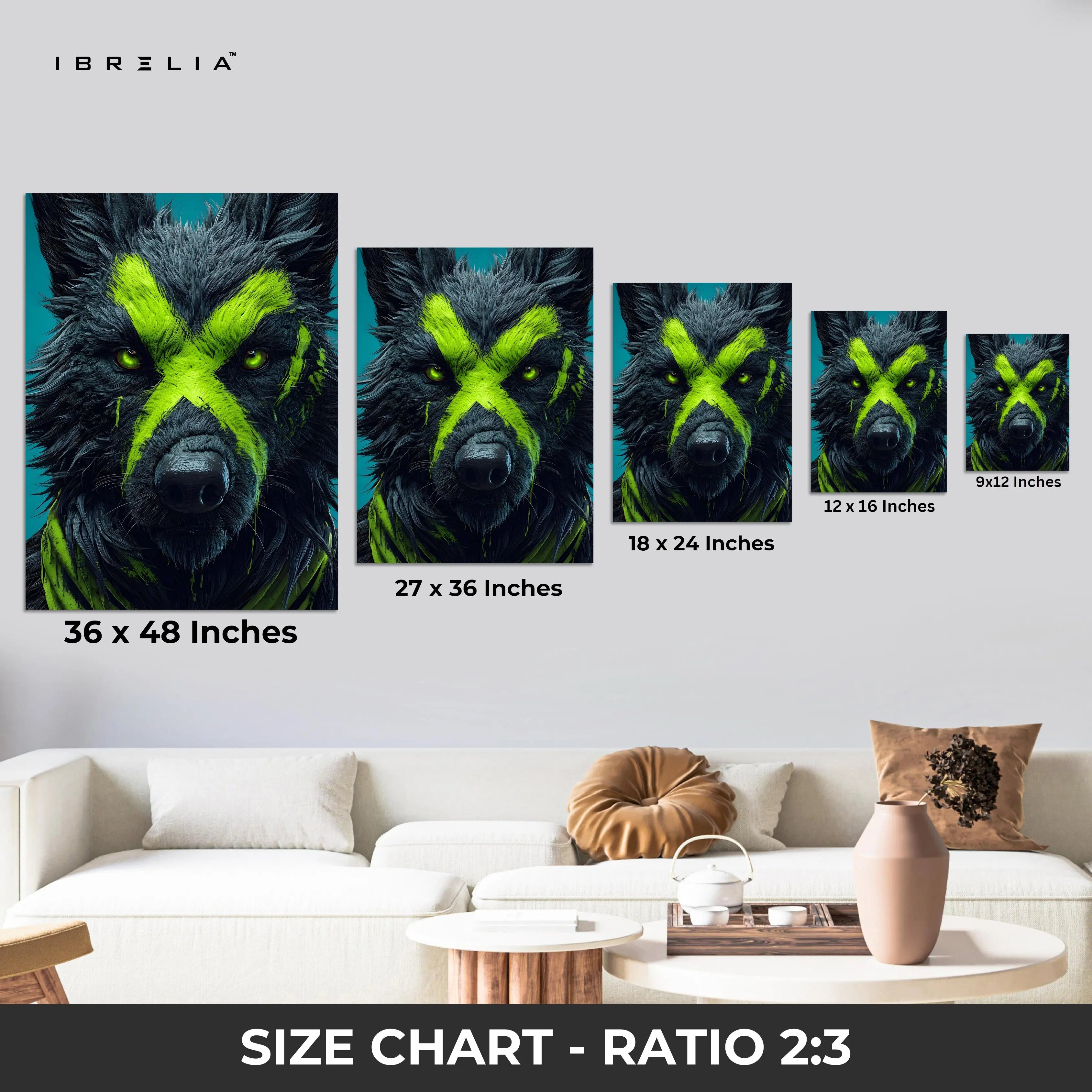 Neon Wolf X Mark Pop Art – 4K Ultra Wrap Frame Wall Art in Pakistan | IBRELIA™ IBRELIA