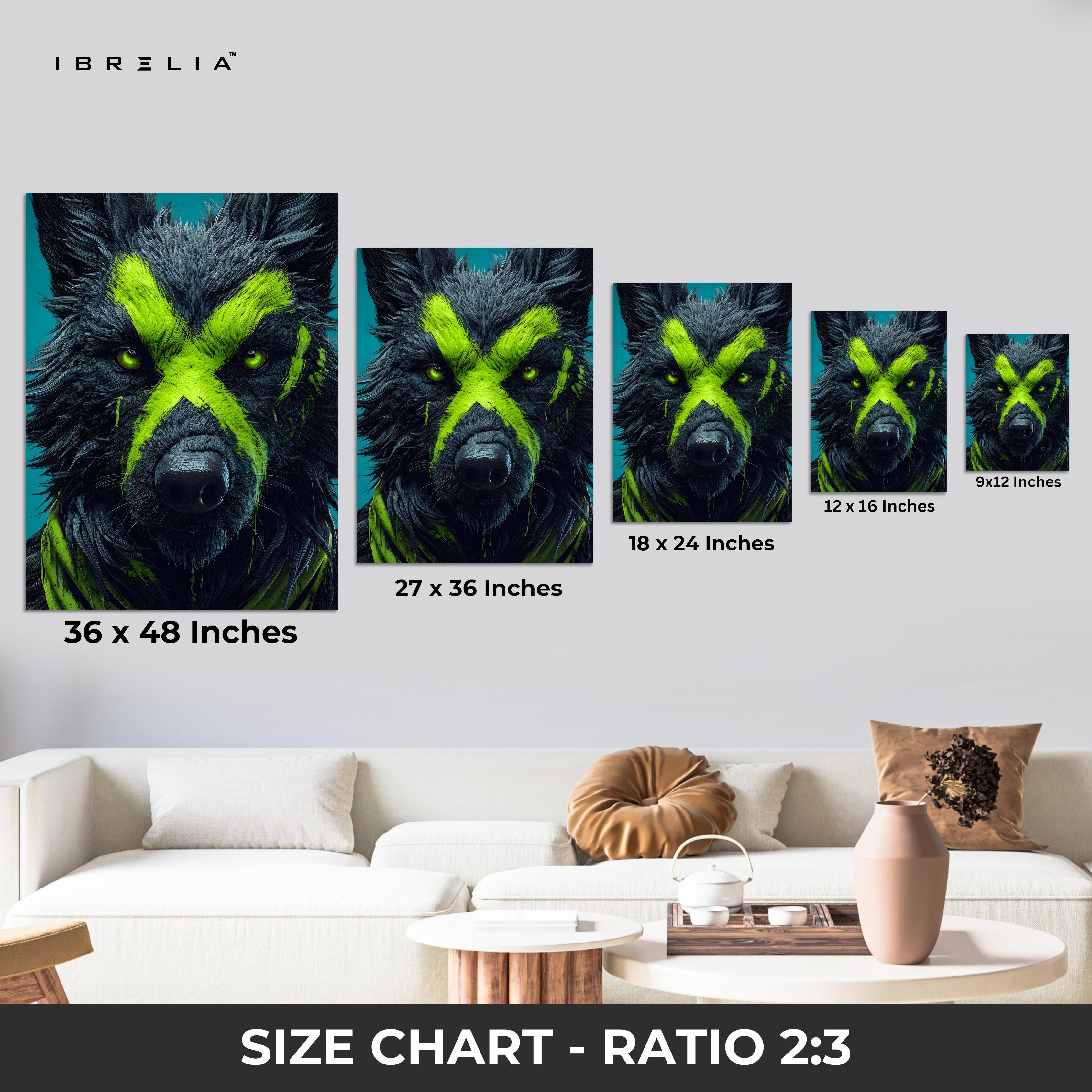 Neon Wolf X Mark Pop Art – 4K Ultra Wrap Frame Wall Art in Pakistan | IBRELIA™