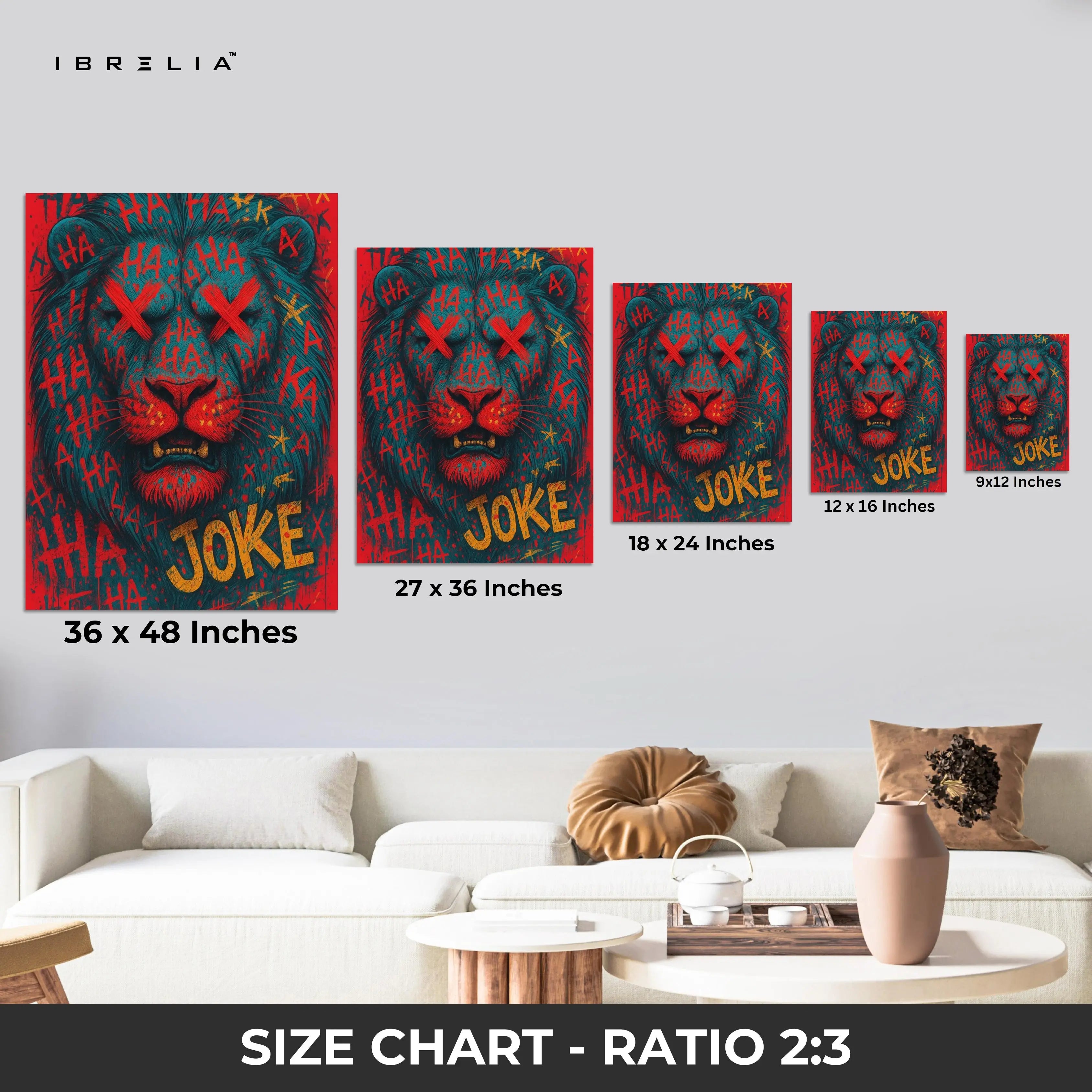 Joke Lion Graffiti Pop Art – 4K Ultra Wrap Frame Wall Art in Pakistan | IBRELIA™ IBRELIA