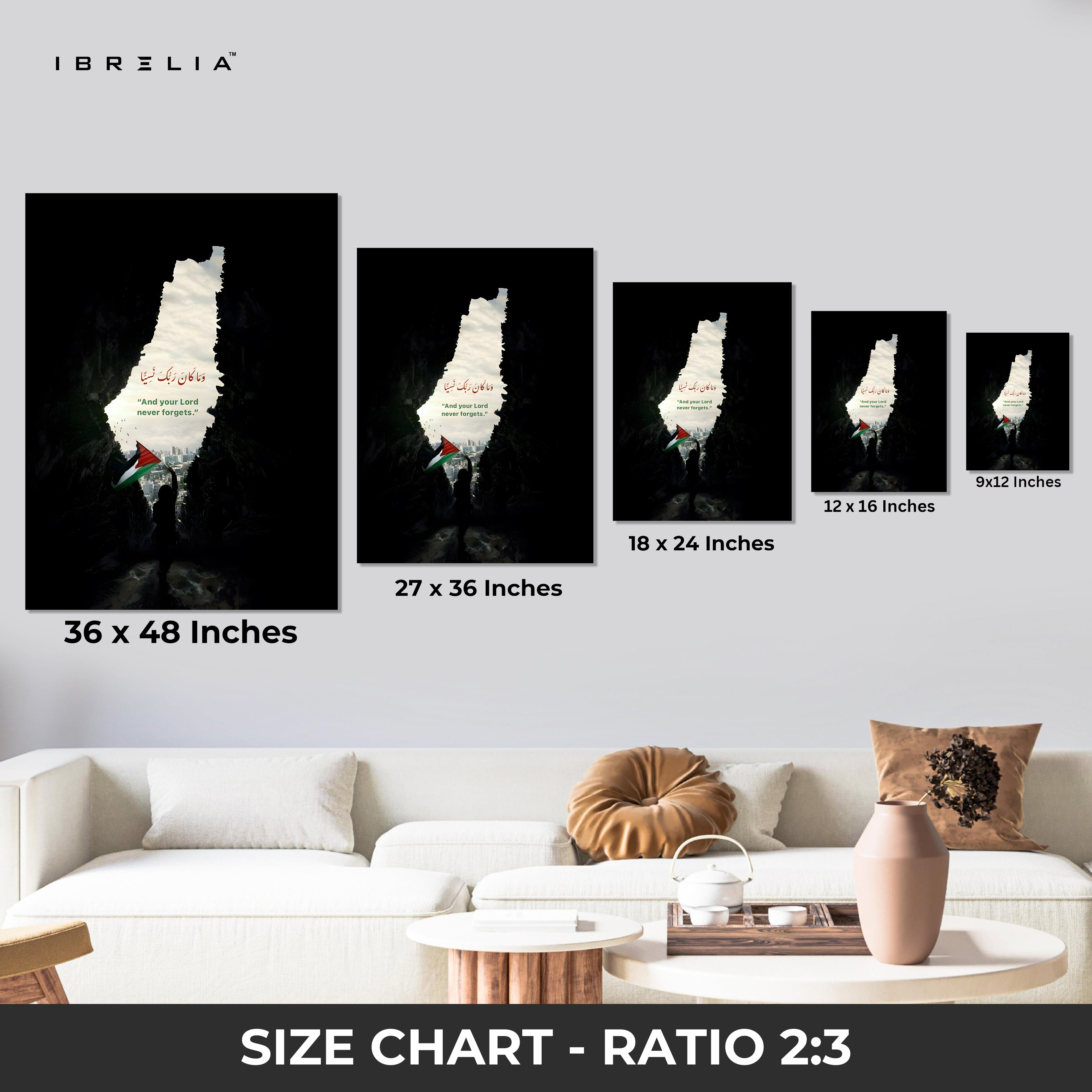 And Your Lord Never Forgets Art – Palestine Hope Silhouette | 4K Ultra Wrap Frame Wall Art in Pakistan | IBRELIA™