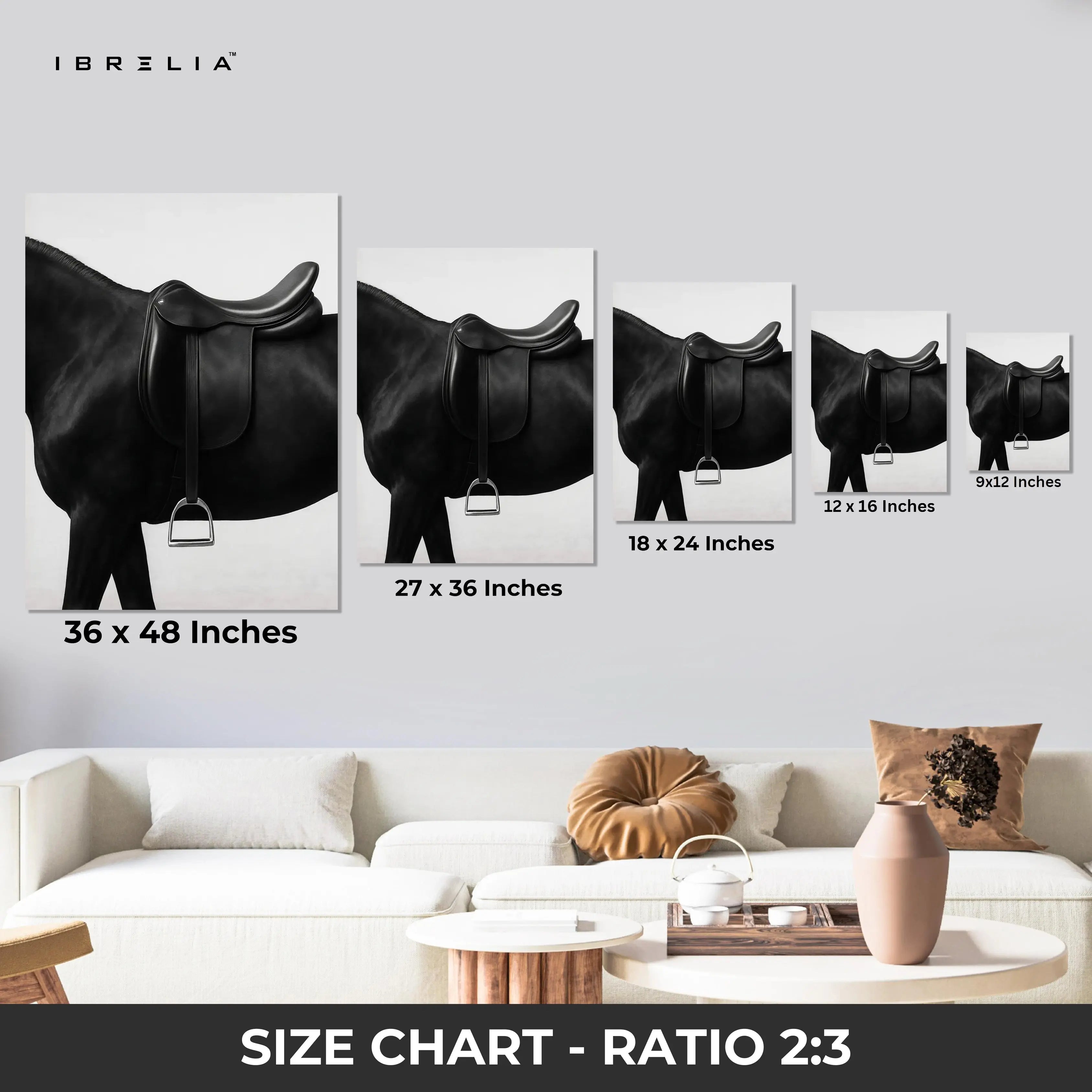 Equestrian Saddle Minimal Art – Luxury Horse Detail Modern Wall Art | 4K Ultra Wrap Frame Wall Art in Pakistan | IBRELIA™ IBRELIA