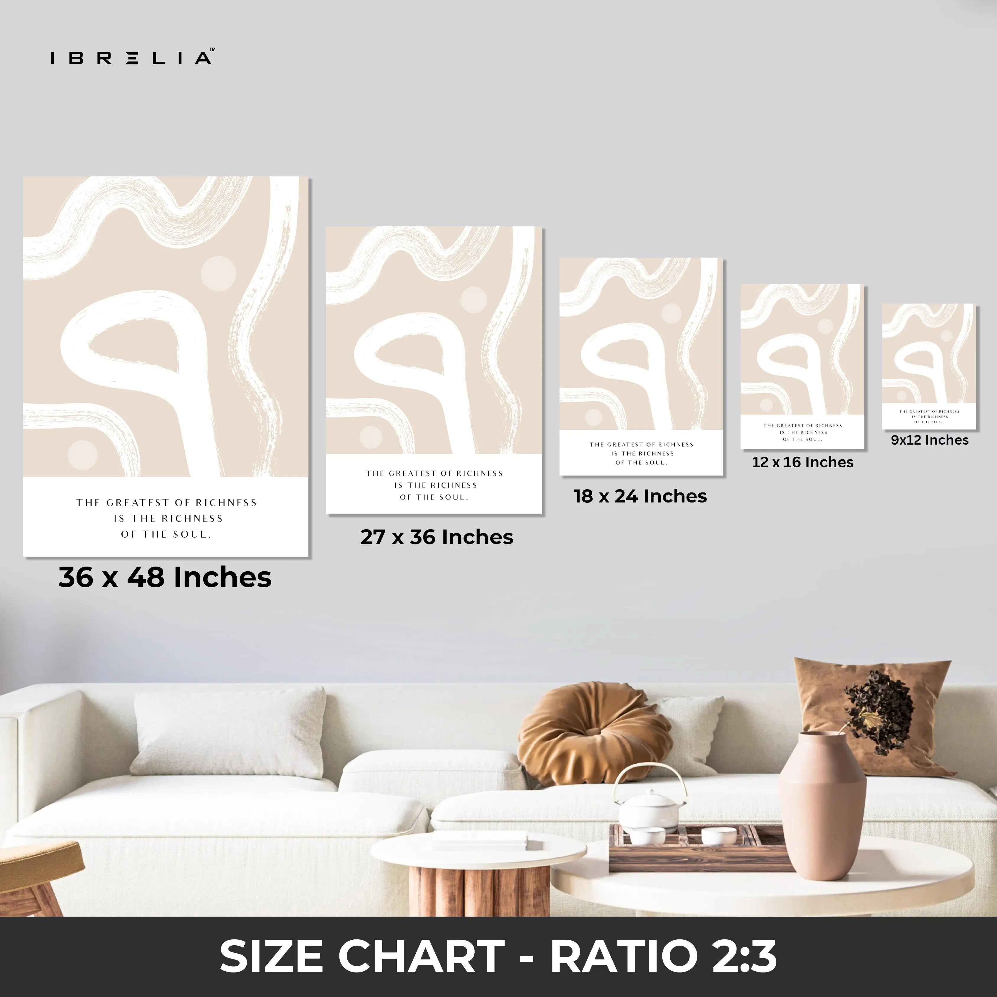 The Greatest Richness Islamic Quote Wall Art – Modern Neutral Abstract Design | 4K Ultra Wrap Frame Wall Art in Pakistan | IBRELIA™ IBRELIA