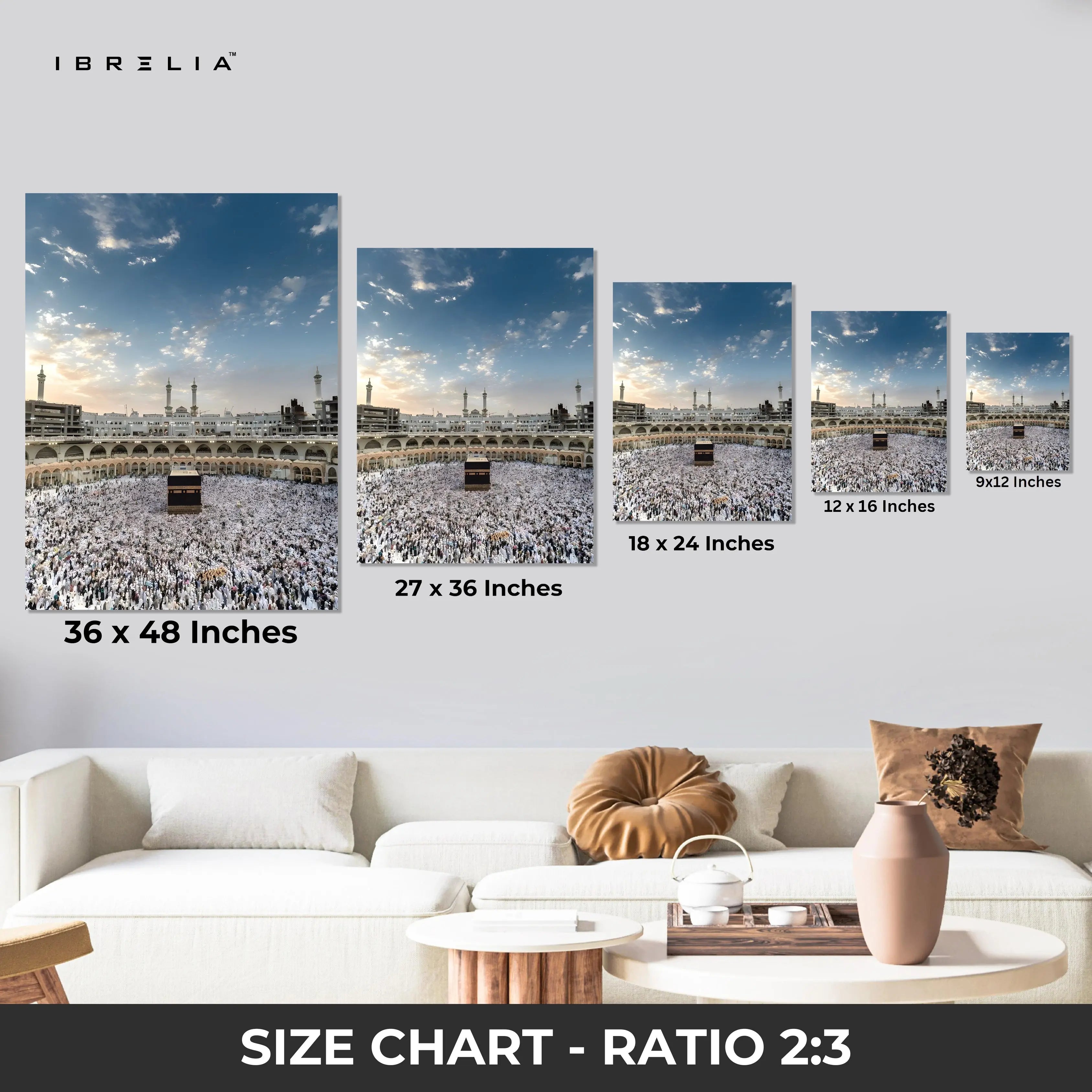 Kaaba Tawaf Serenity Art – Makkah Haram Sunset Wall Art | 4K Ultra Wrap Frame Wall Art in Pakistan | IBRELIA™ IBRELIA