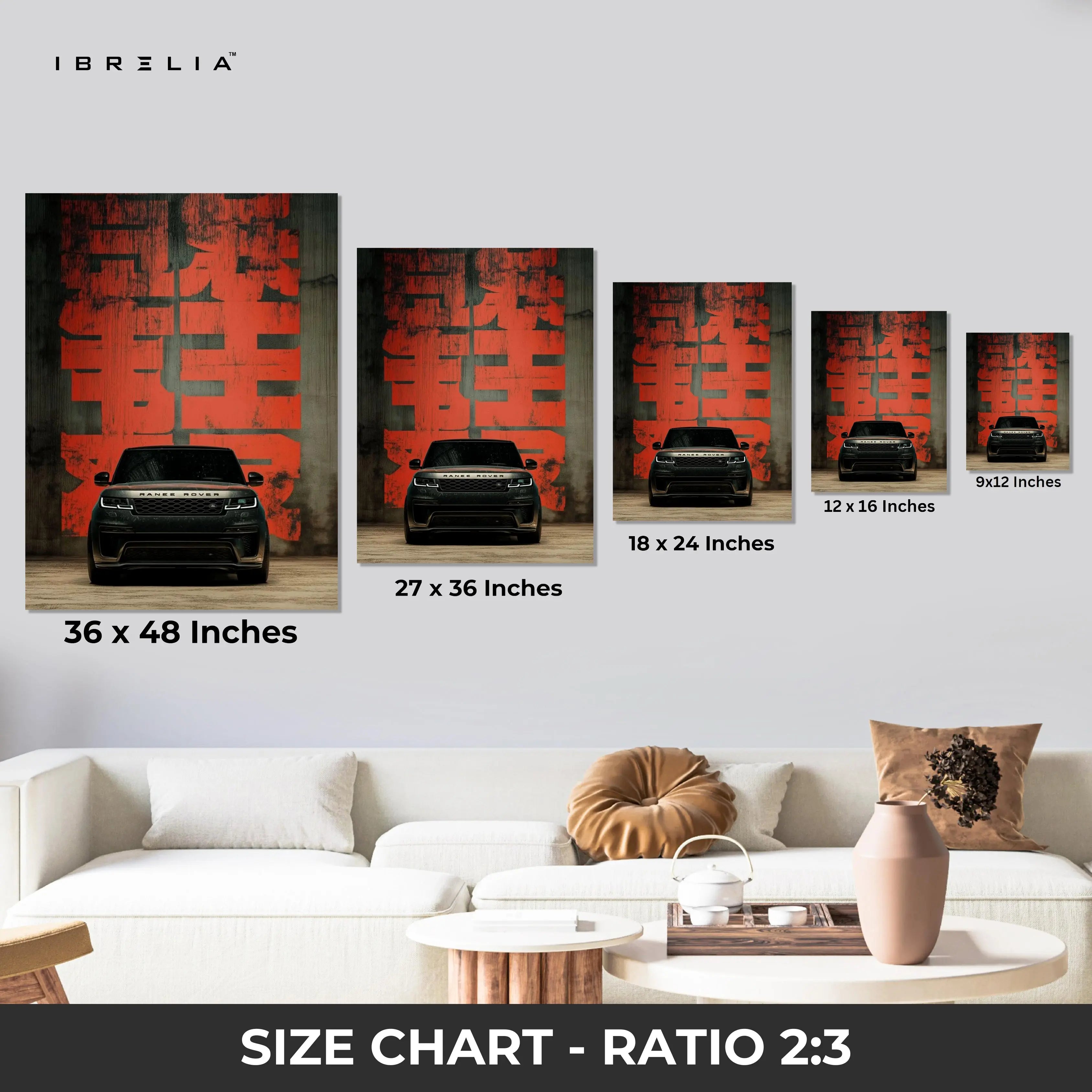 Range Rover Urban Power Wall Art – Luxury SUV Street Style Canvas Frame | Modern Car Poster Pakistan | IBRELIA™ IBRELIA