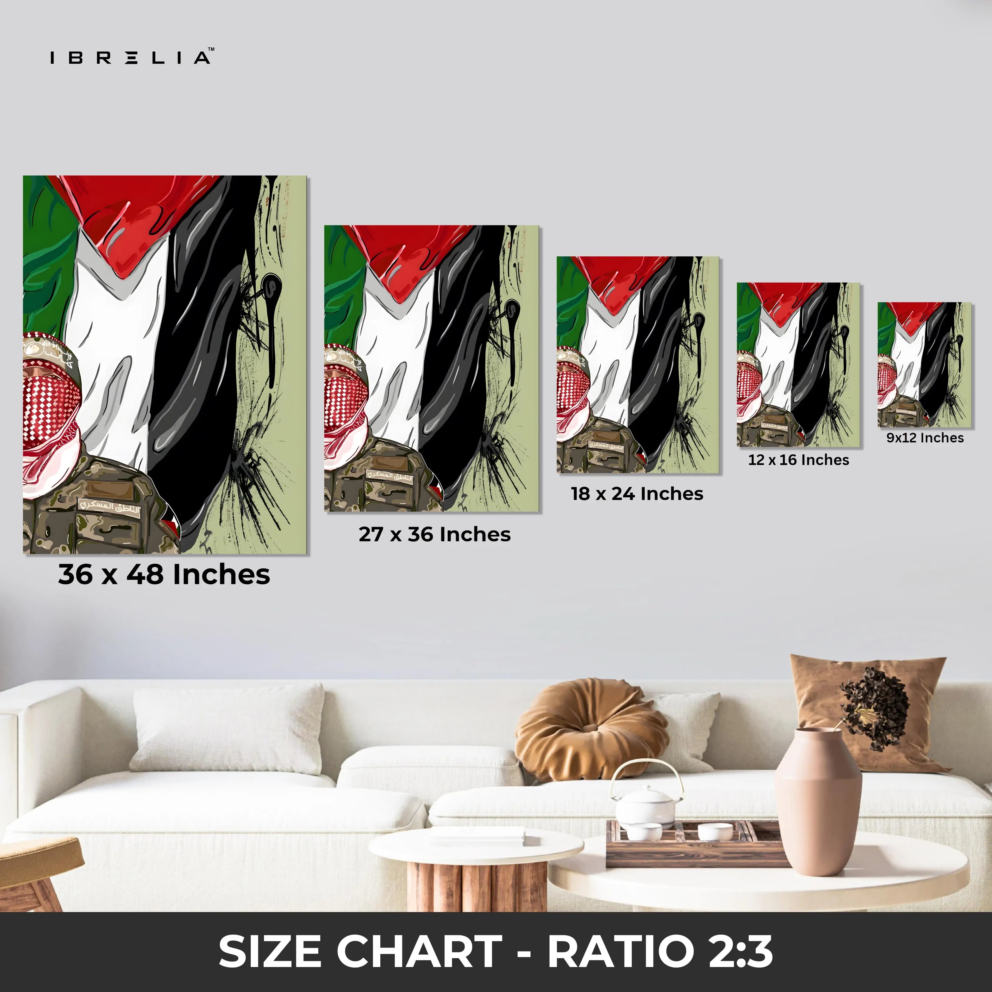 Palestine Resistance Art – Keffiyeh Soldier Graphic | 4K Ultra Wrap Frame Wall Art in Pakistan | IBRELIA™ IBRELIA