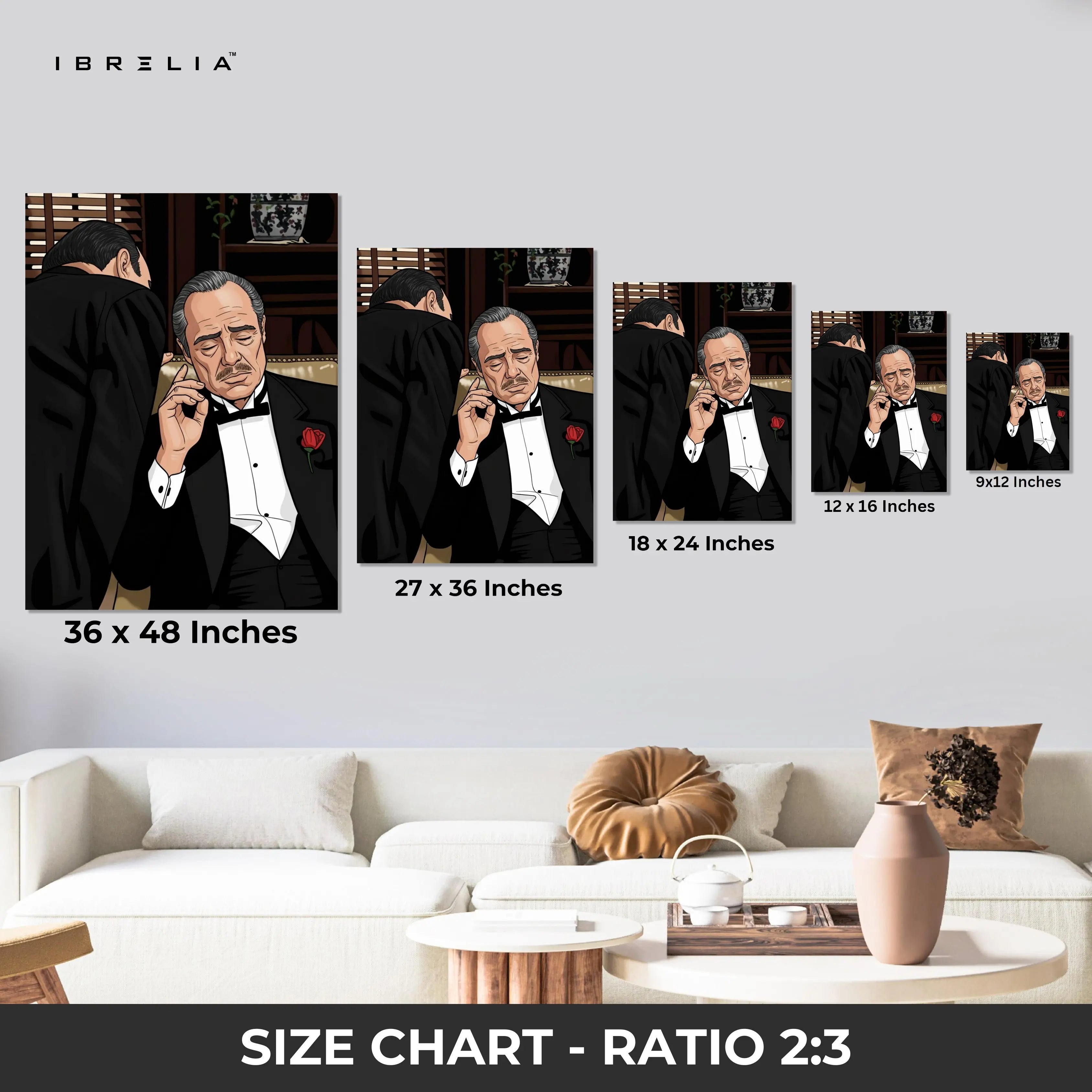 Mafia Boss Whisper Wall Art – Power Legacy Canvas Frame | Classic Crime Scene Decor Pakistan | IBRELIA™ IBRELIA