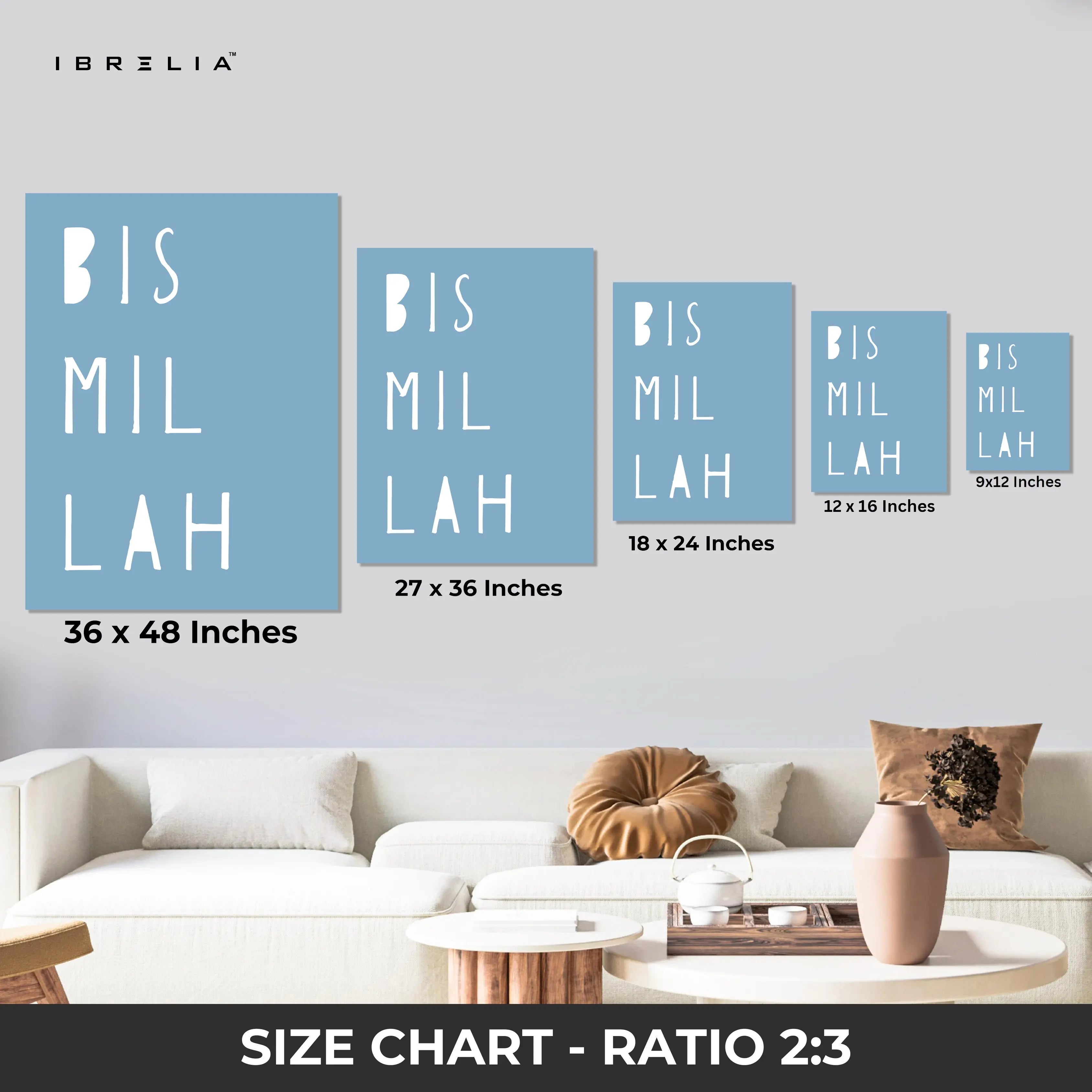 Bismillah Kids Wall Art – Minimal Islamic Nursery Decor | 4K Ultra Wrap Frame Wall Art in Pakistan | IBRELIA™ IBRELIA