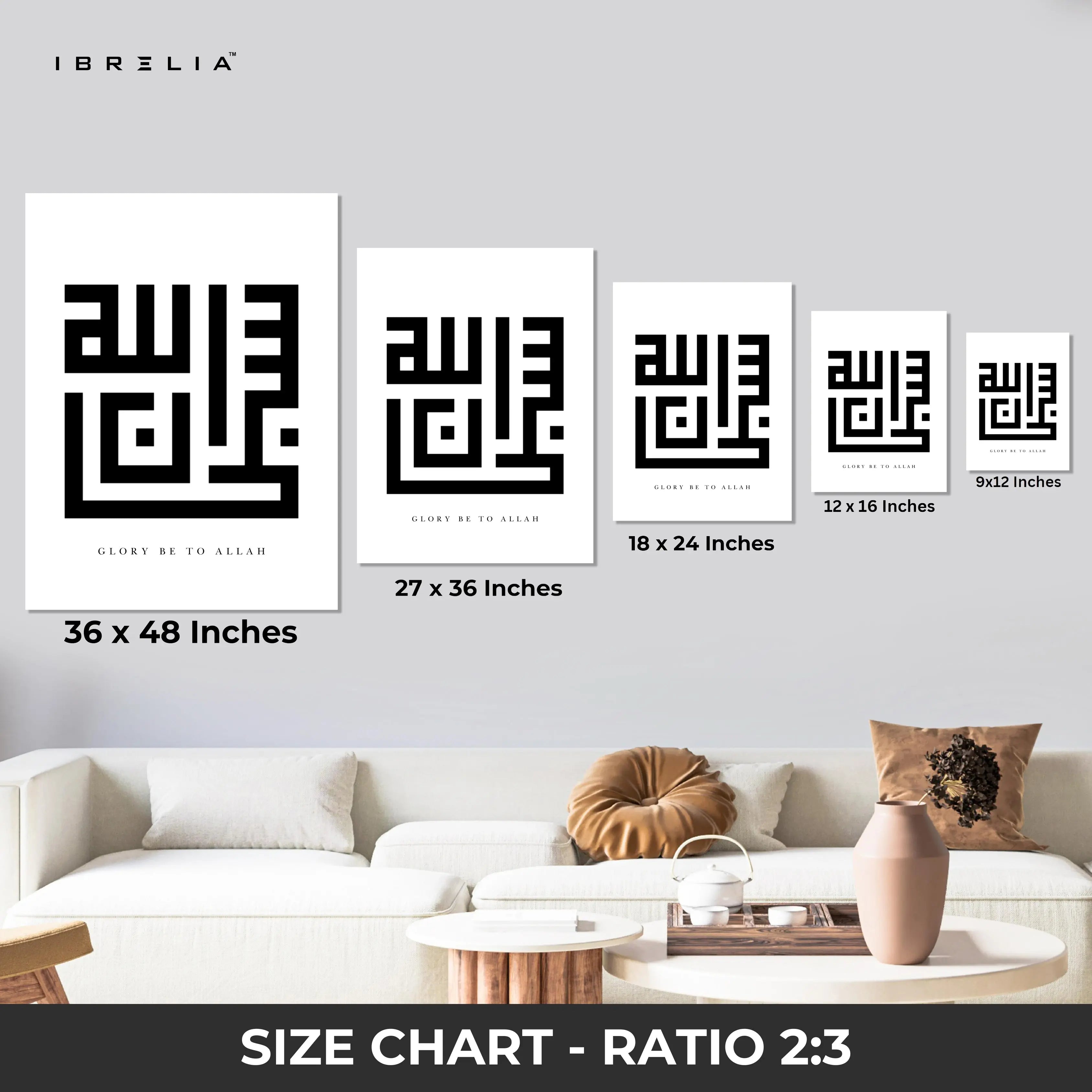 SubhanAllah Islamic Geometric Calligraphy Wall Art – Bold Kufic Glory Design | 4K Ultra Wrap Frame Wall Art in Pakistan | IBRELIA™ IBRELIA
