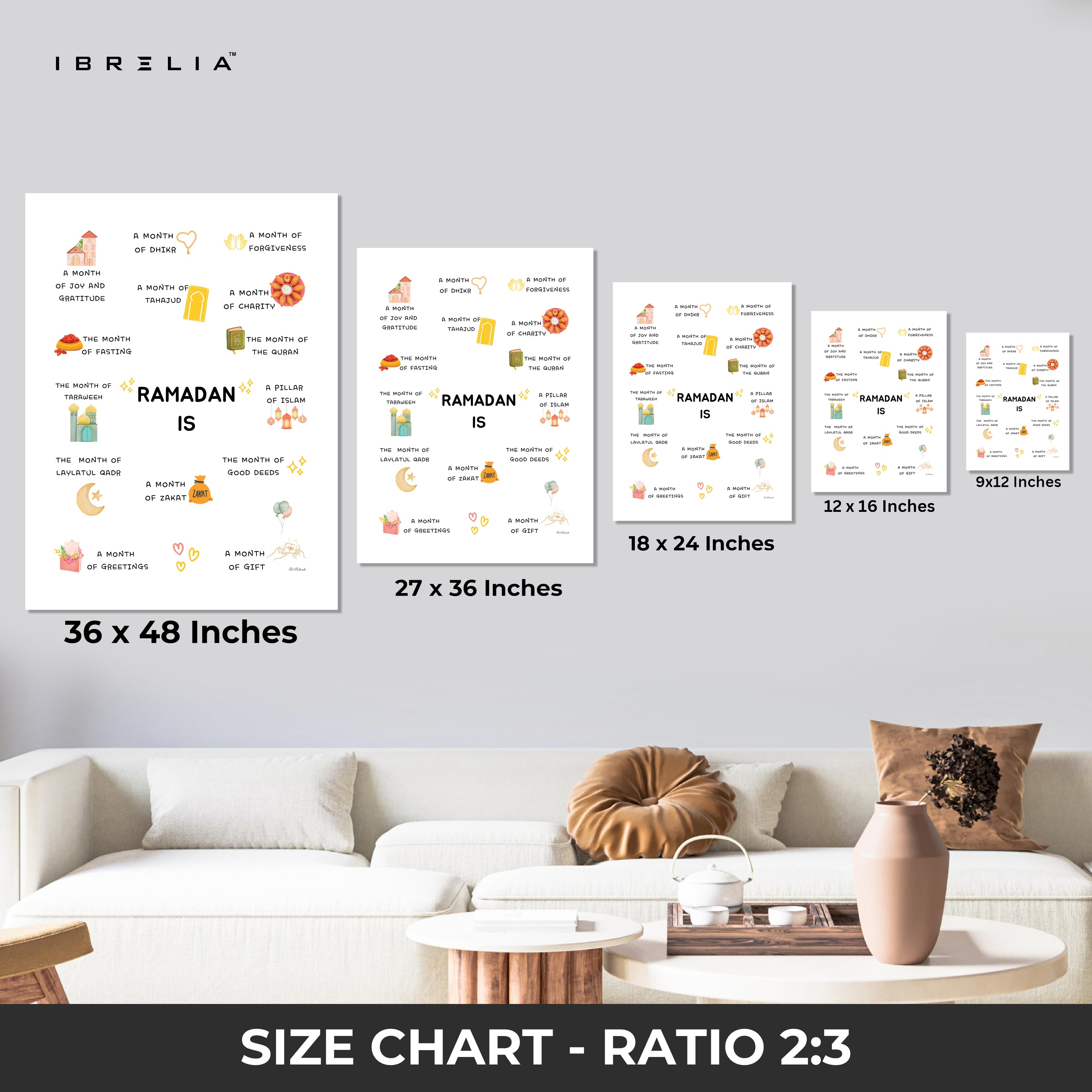 Ramadan Is – A Month of Blessings Wall Art | 4K Ultra Wrap Frame Islamic Ramadan Wall Art in Pakistan | IBRELIA™