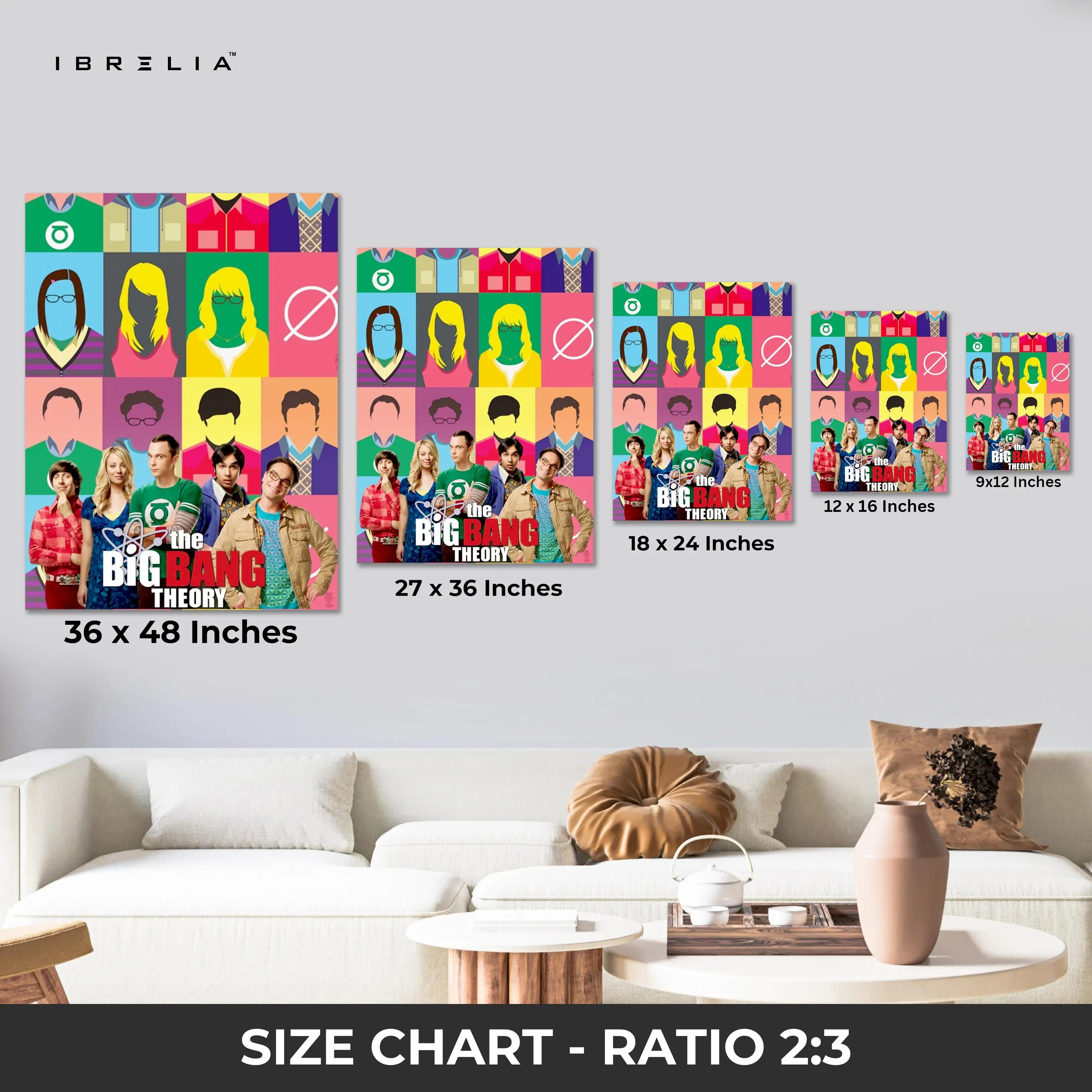 The Big Bang Theory Wall Art – Sitcom Characters Canvas Frame | Pop Culture Poster Pakistan | IBRELIA™ IBRELIA