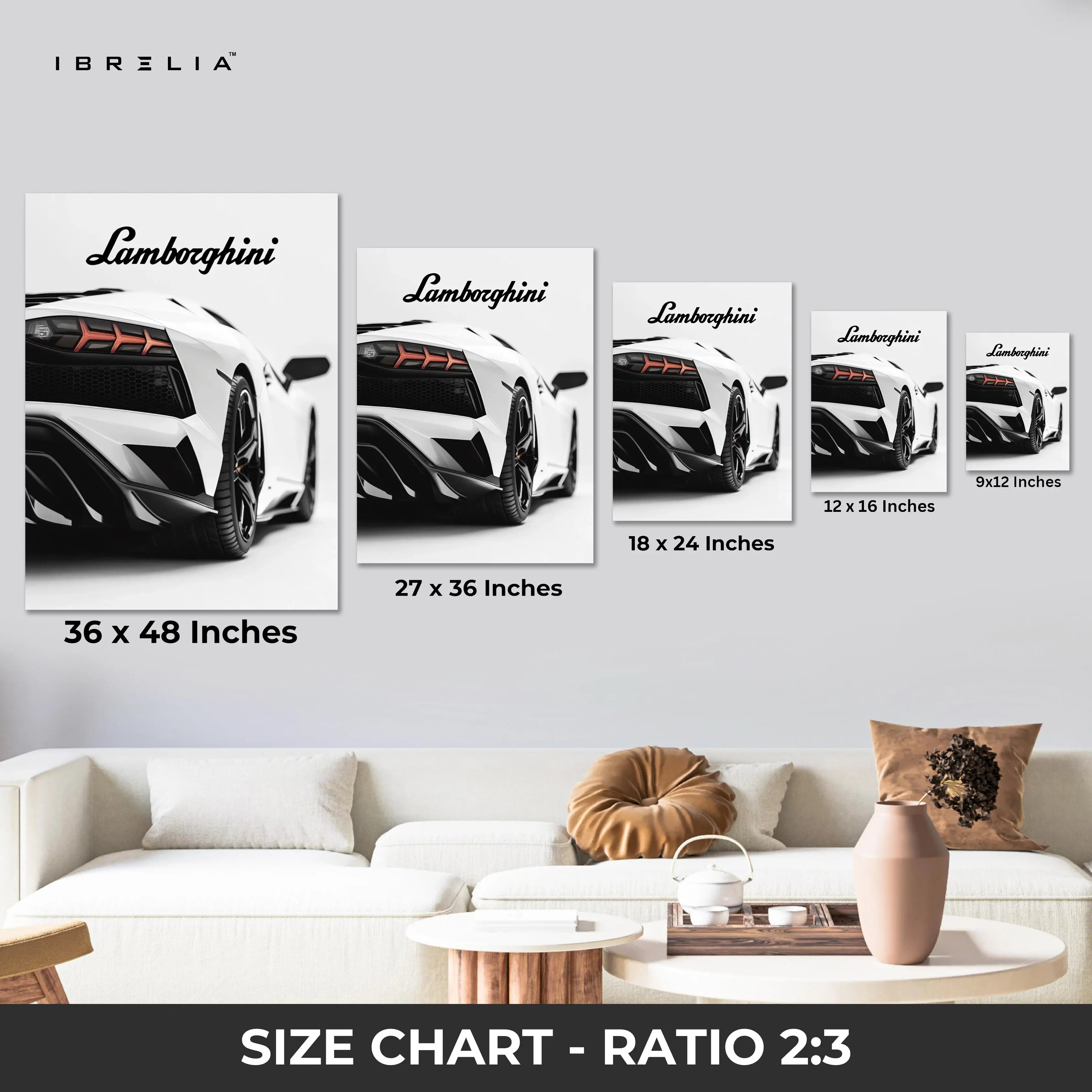 Lamborghini Rear Detail Wall Art – Luxury Supercar Poster | 4K Ultra Wrap Frame Wall Art in Pakistan | IBRELIA™ IBRELIA