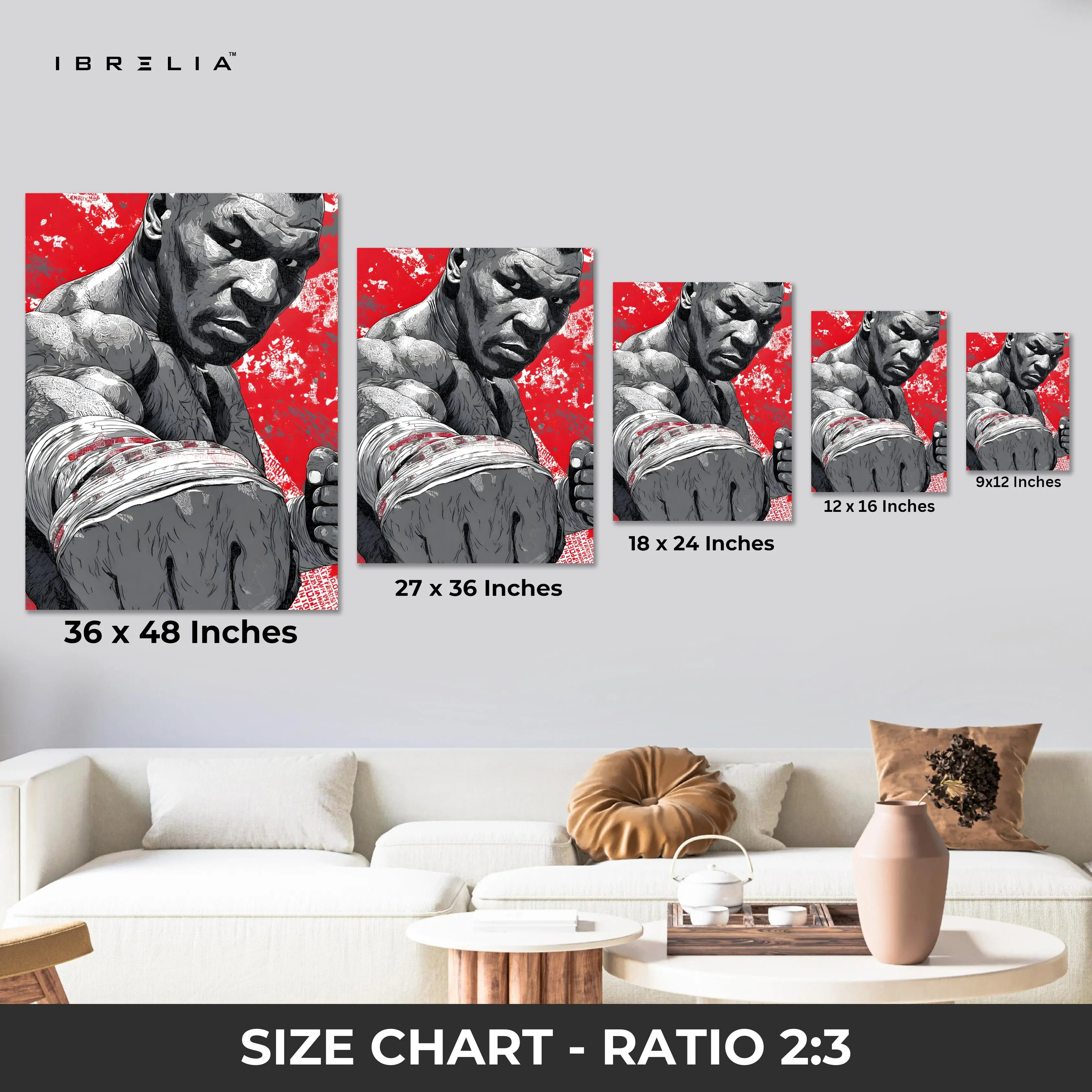 Mike Tyson Punch Wall Art – Boxing Power Canvas Frame | Fighter Street Style Poster Pakistan | IBRELIA™ IBRELIA
