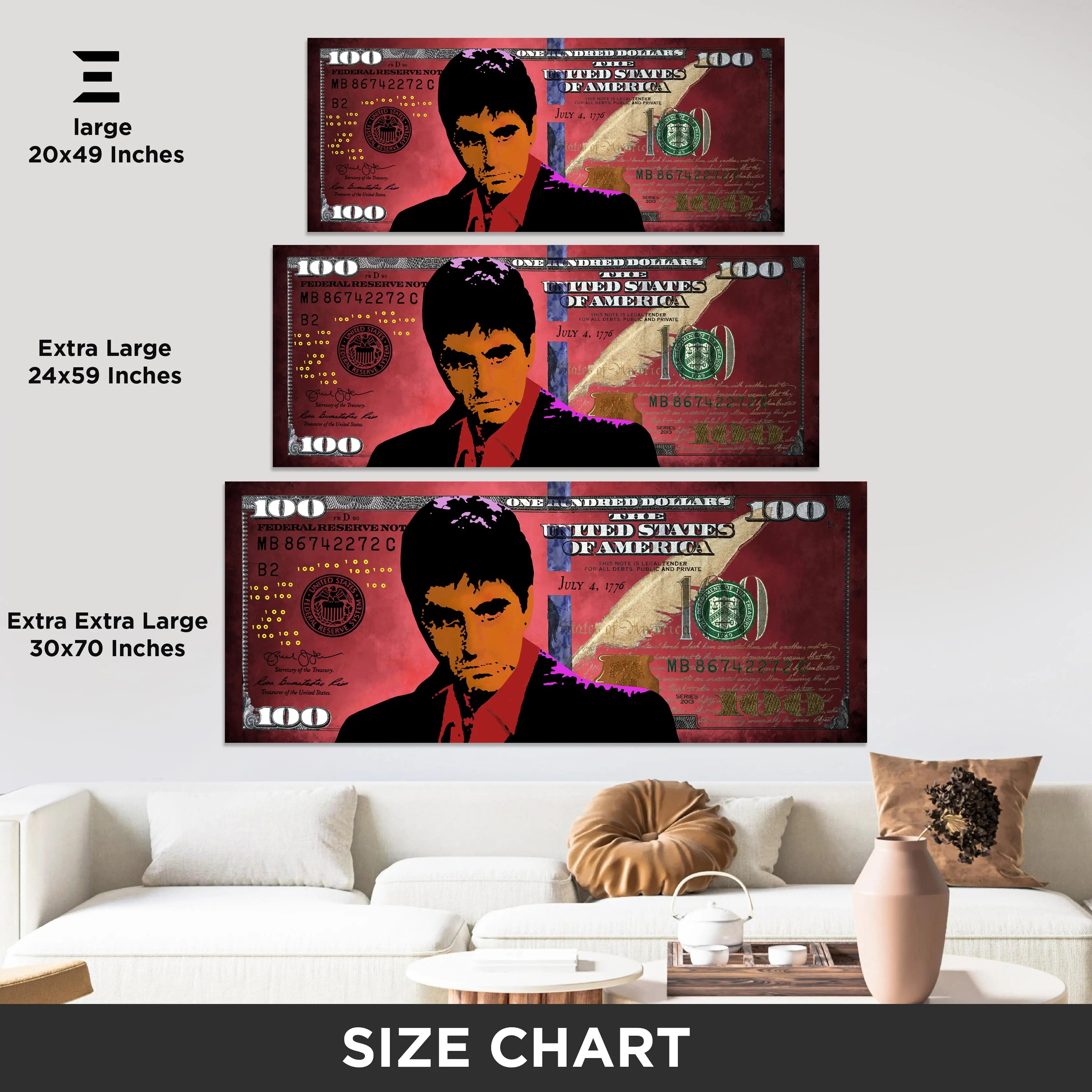 Ultra Wide Wall Art – Scarface Red Money Edition | IBRELIA™ IBRELIA