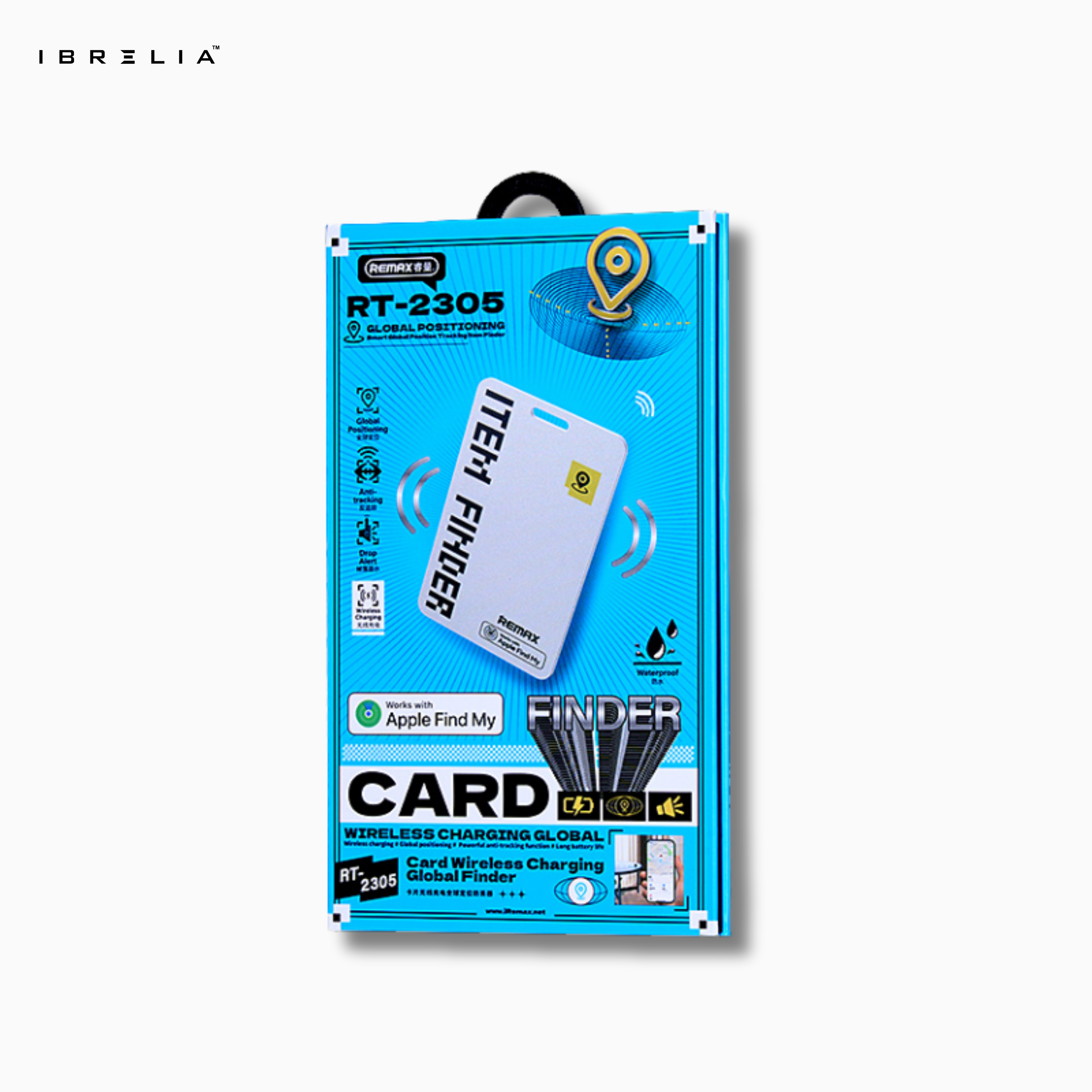 Remax RT-G2305 Smart Anti-Loss Card Tracker | Works with Apple Find My | Ultra-Slim GPS Finder | Wireless Charging | IBRELIA™