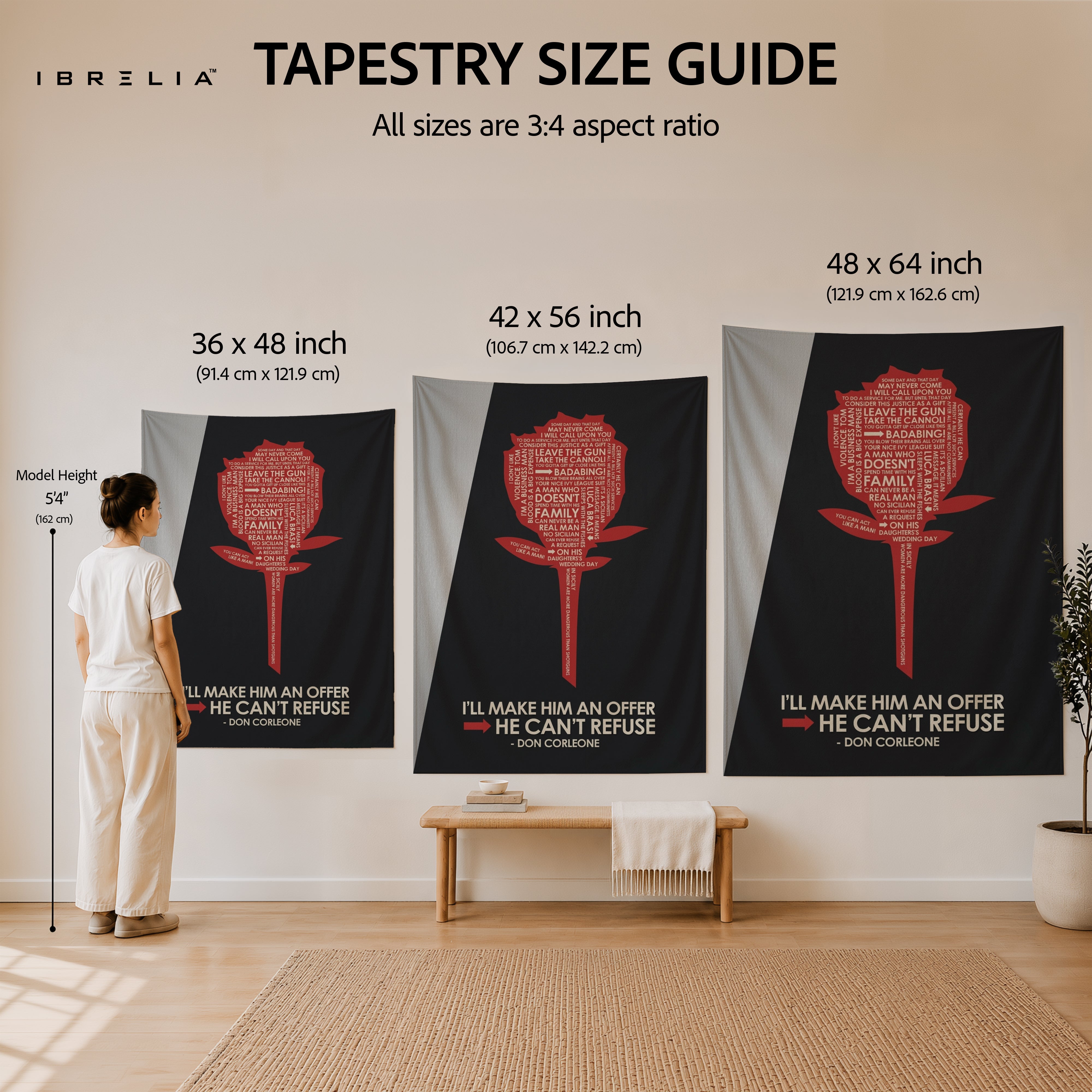 The Godfather Quote Rose Wall Tapestry – Premium Movie Wall Hanging & Home Decor in Pakistan