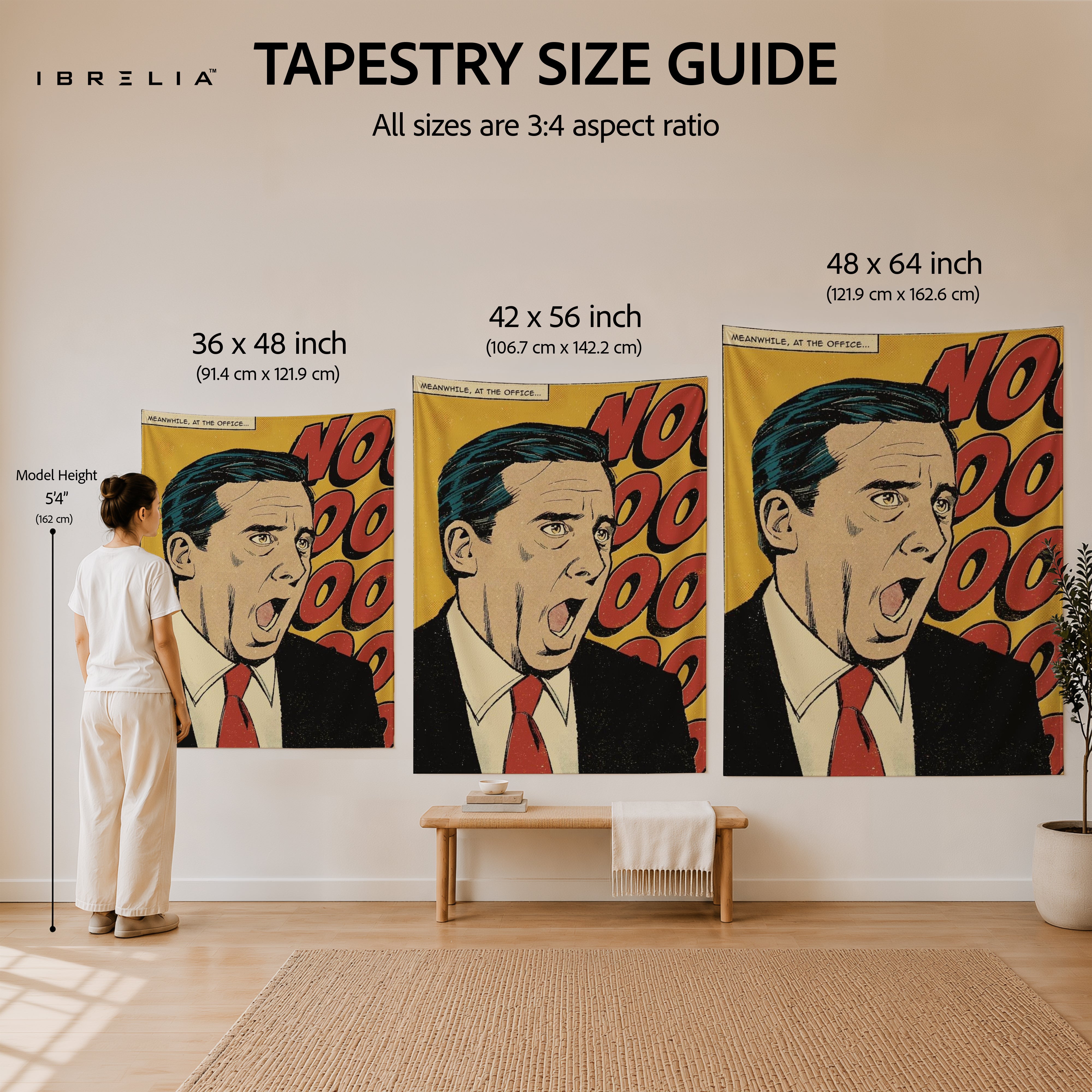 Michael Scott No God Please No Wall Tapestry | Premium Heavyweight Jute Fabric Wall Hanging