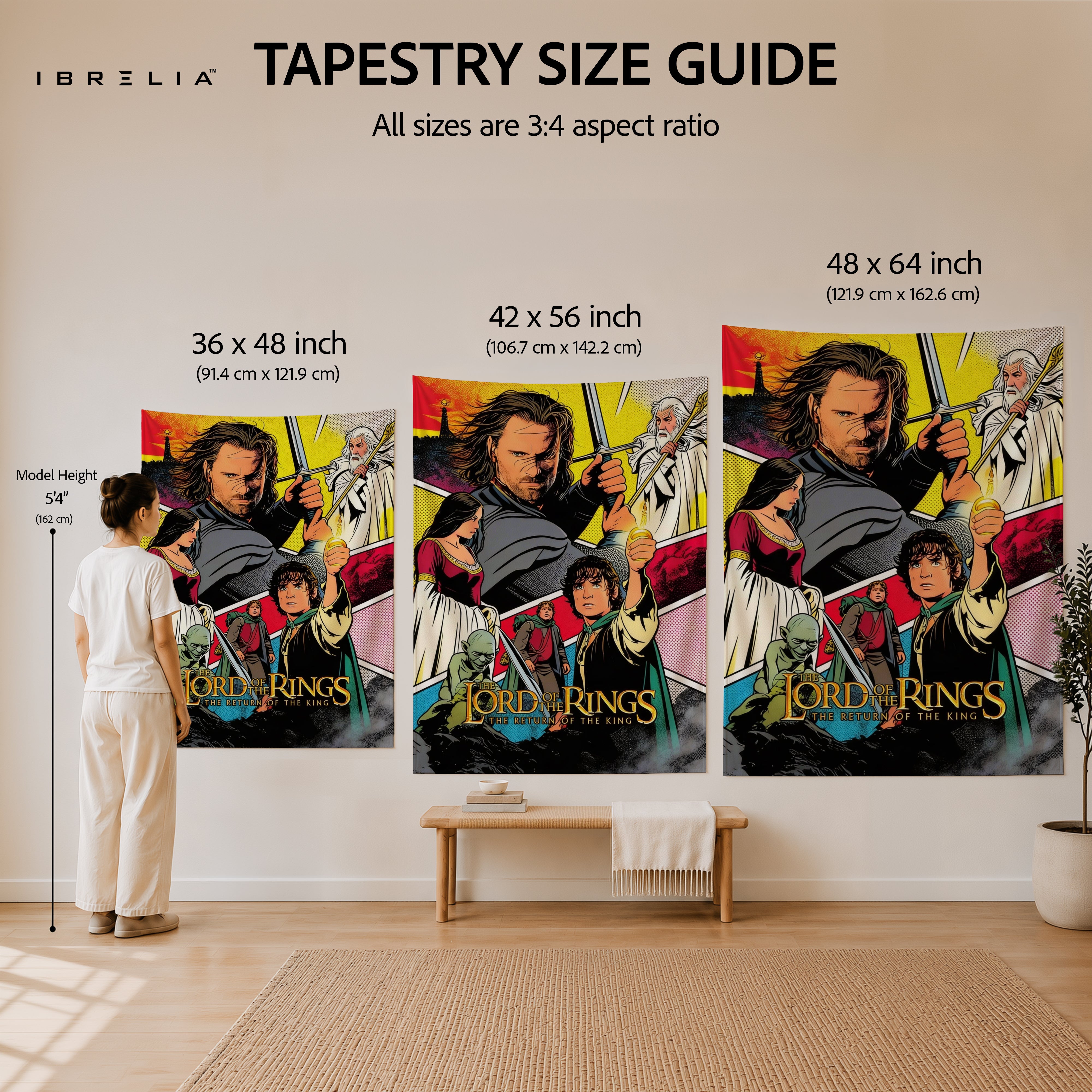 The Lord of the Rings Comic Style Wall Tapestry – Fantasy Adventure Wall Hanging