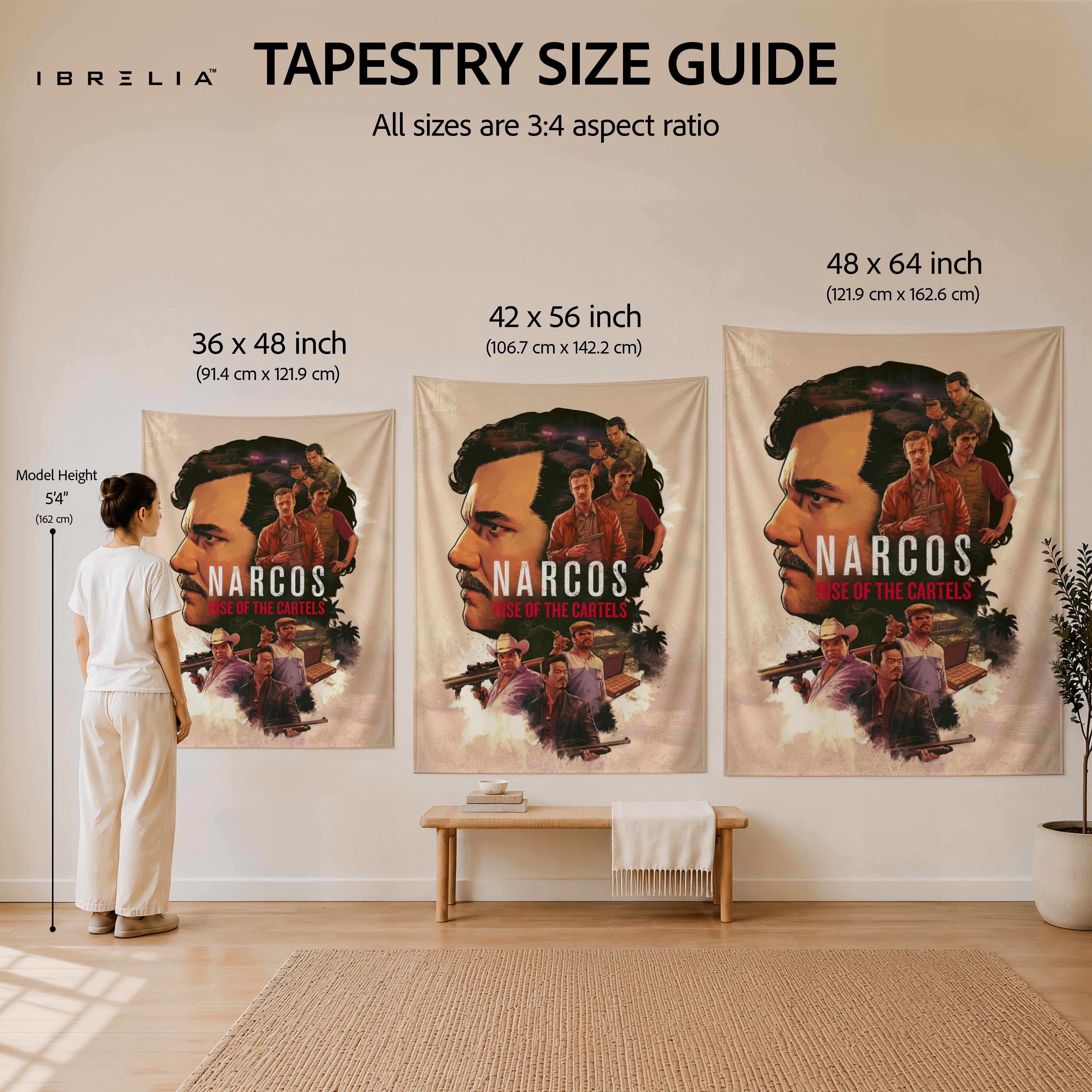 Narcos Rise of the Cartels Wall Tapestry | Premium Heavyweight Jute Fabric Wall Hanging