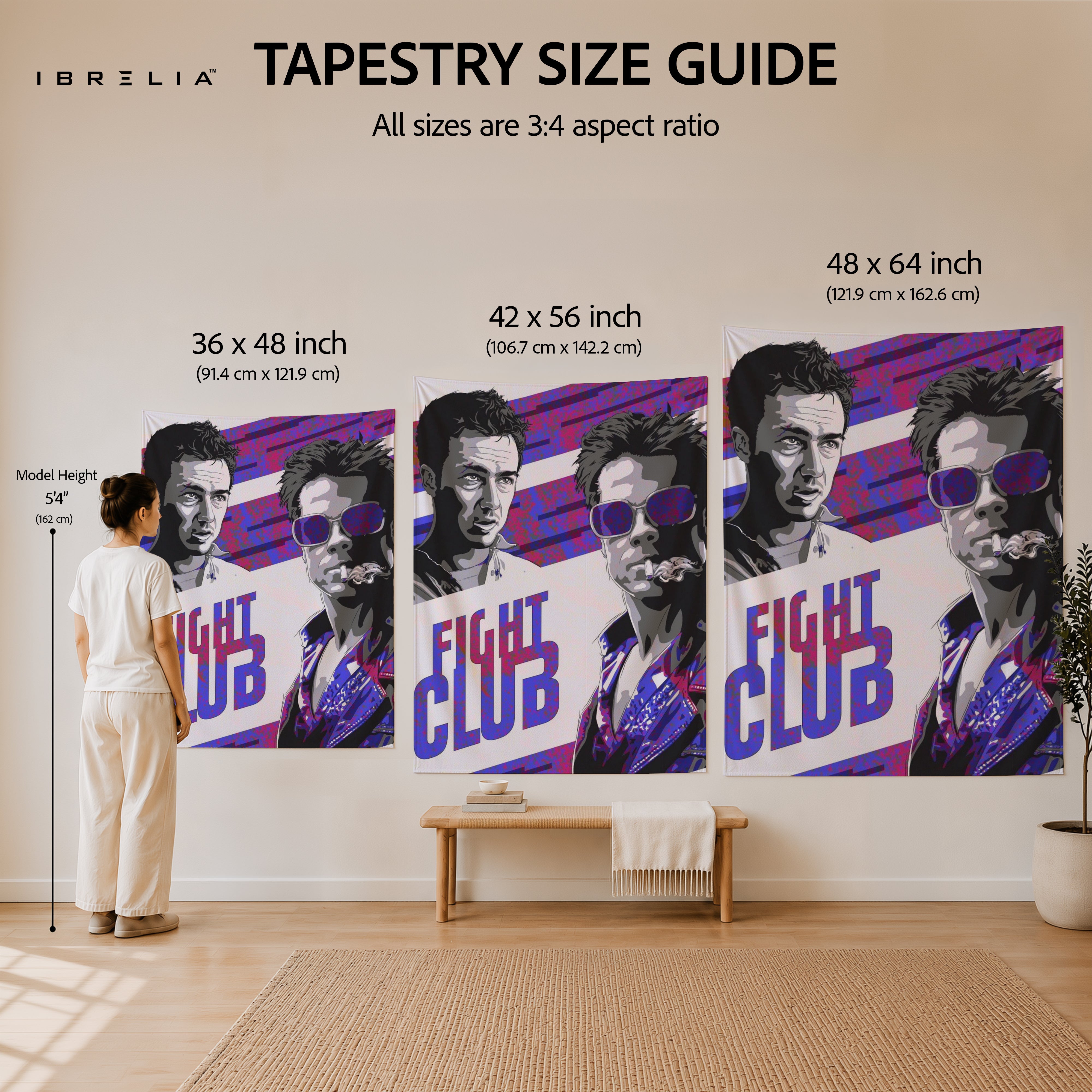 Fight Club Pop Art Character Wall Tapestry – Cult Classic Movie Inspired Wall Hanging