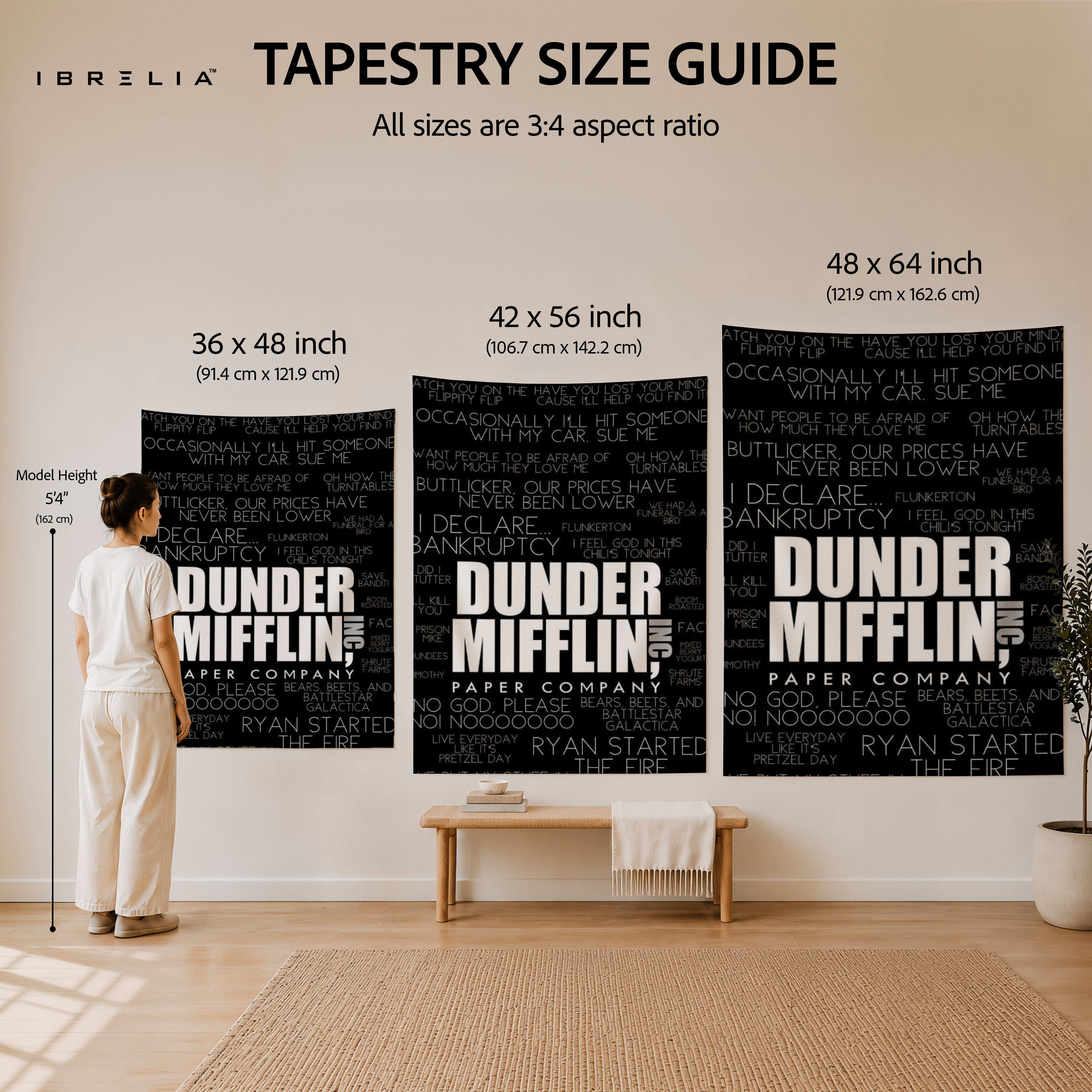 Dunder Mifflin Quotes Wall Tapestry | Premium Heavyweight Jute Fabric Wall Hanging