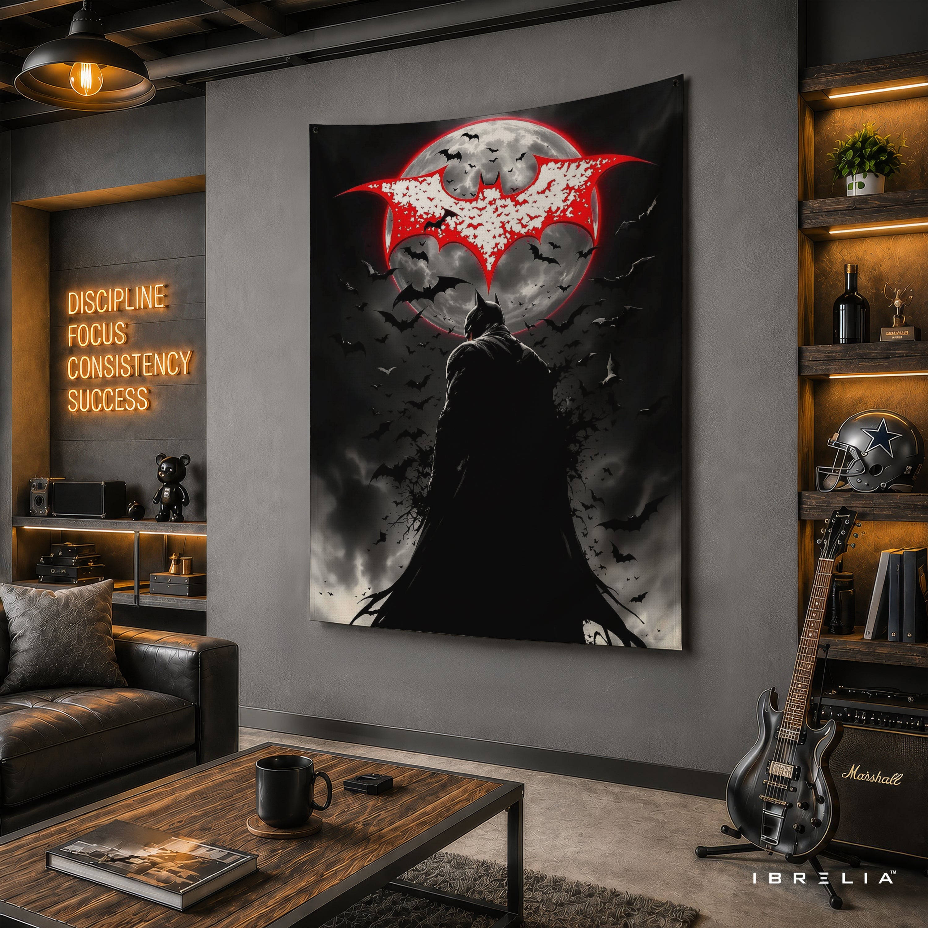 Batman Moonlight Logo Wall Tapestry – Premium Superhero Wall Hanging & Home Decor in Pakistan