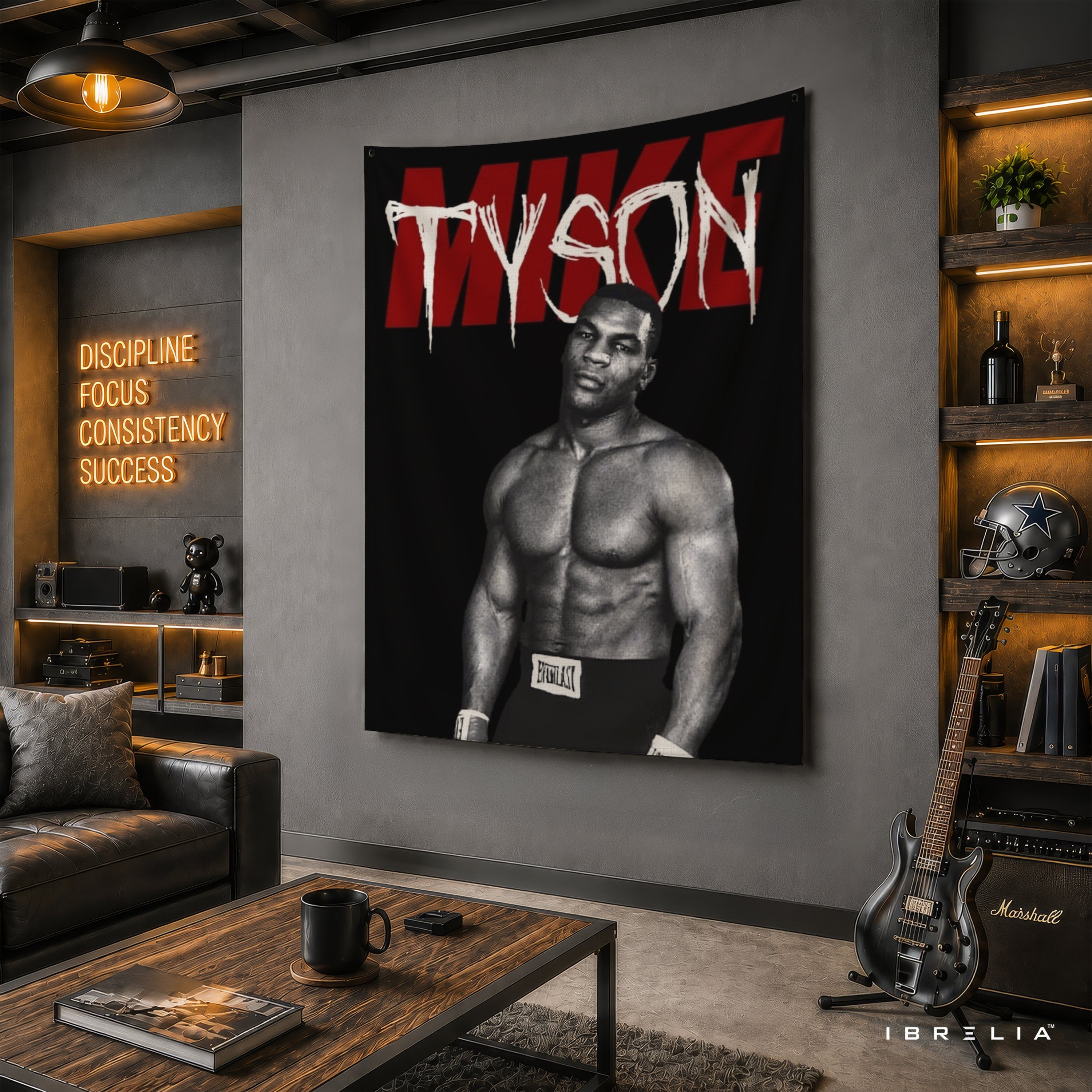 Mike Tyson Vintage Portrait Wall Tapestry | Premium Heavyweight Jute Fabric Wall Hanging