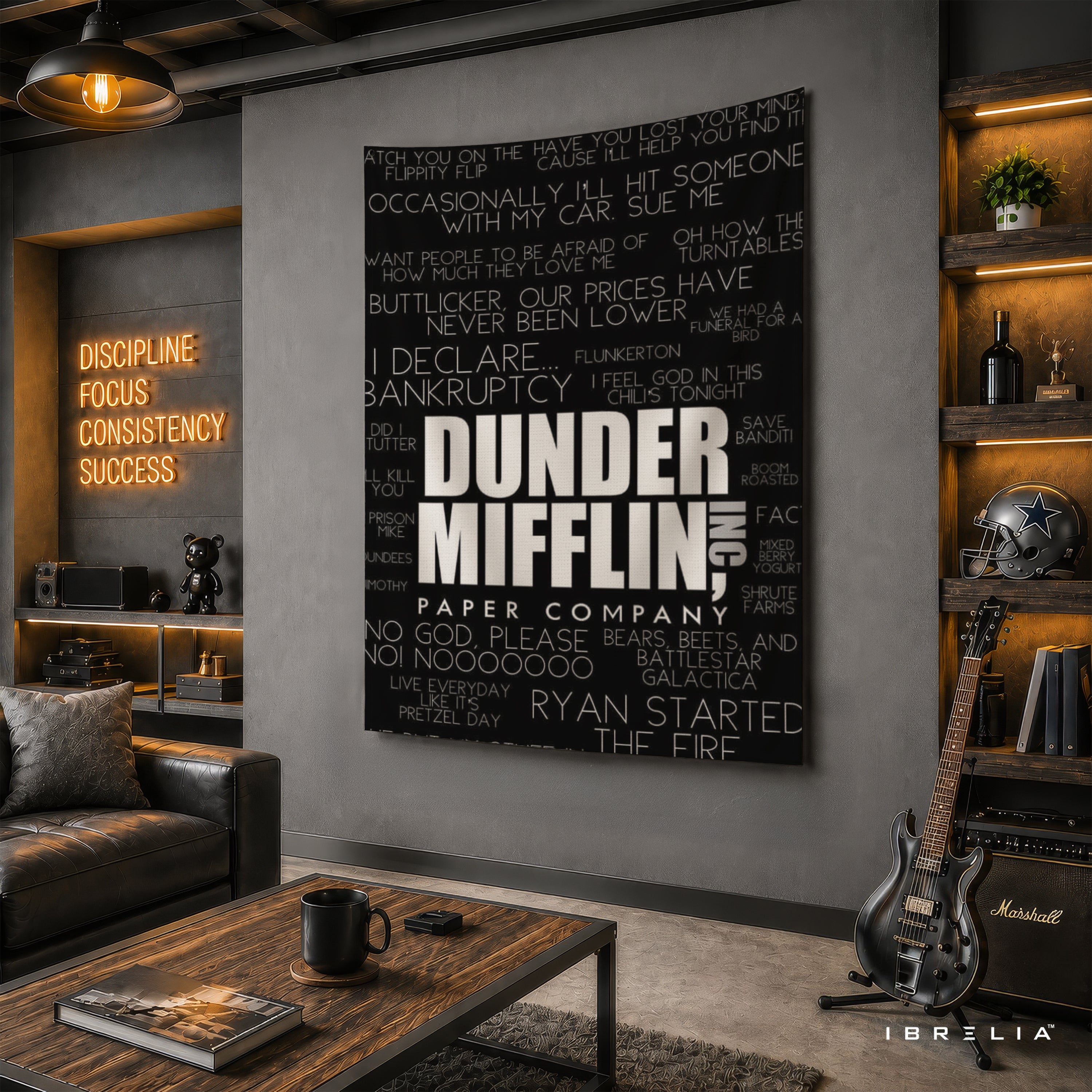 Dunder Mifflin Quotes Wall Tapestry | Premium Heavyweight Jute Fabric Wall Hanging