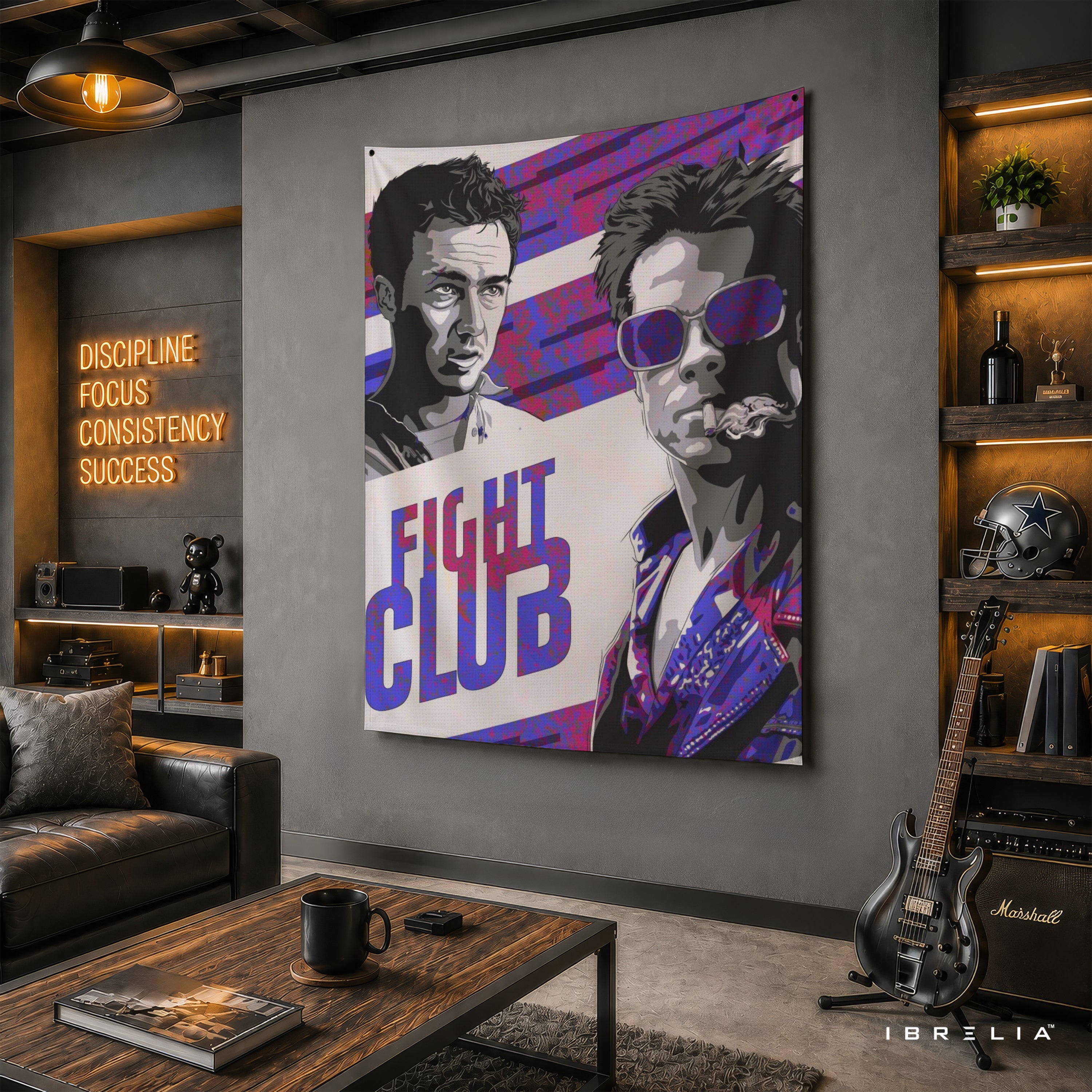 Fight Club Pop Art Character Wall Tapestry – Cult Classic Movie Inspired Wall Hanging