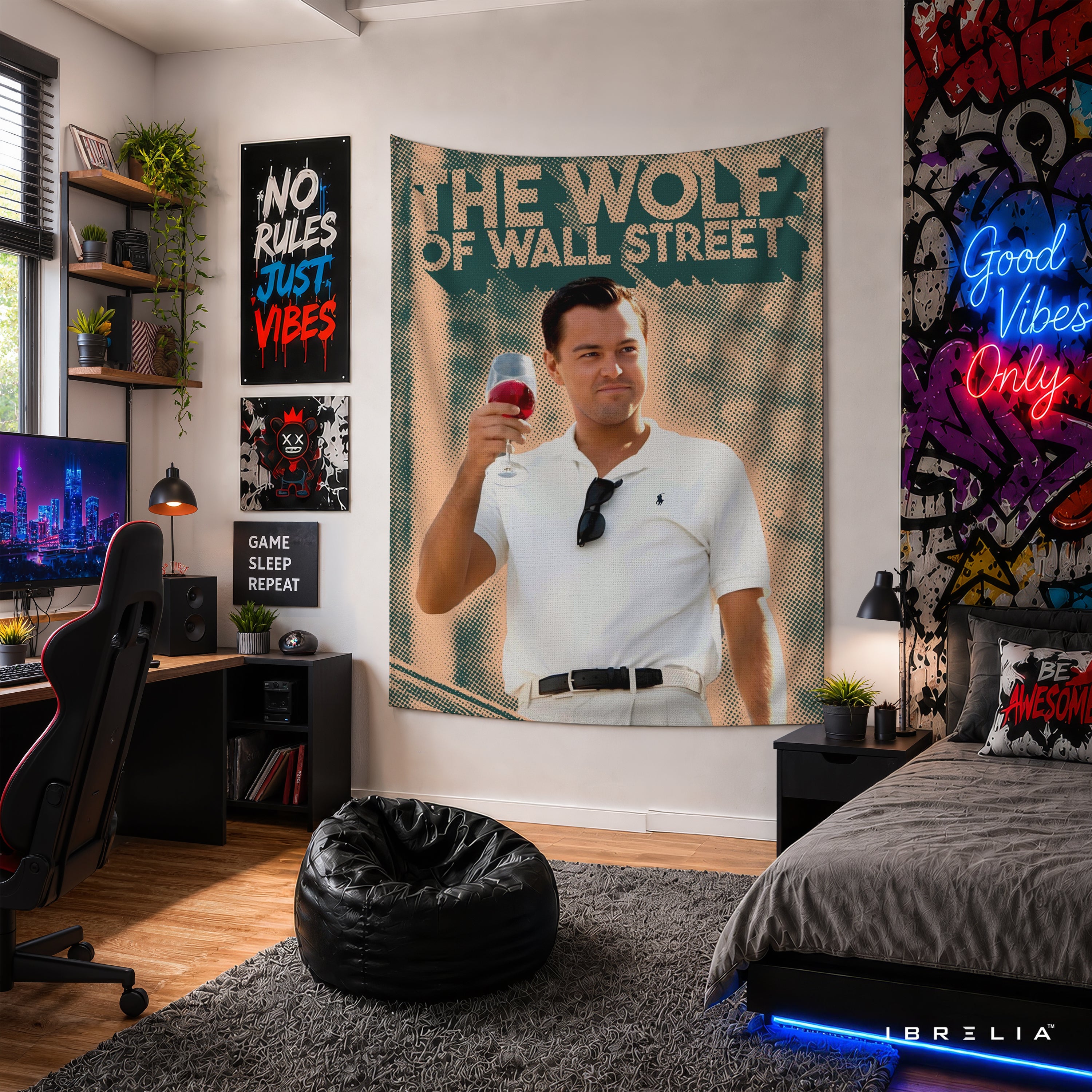 The Wolf of Wall Street Luxury Lifestyle Wall Tapestry – Premium Motivational Wall Hanging for Home, Office & Bedroom