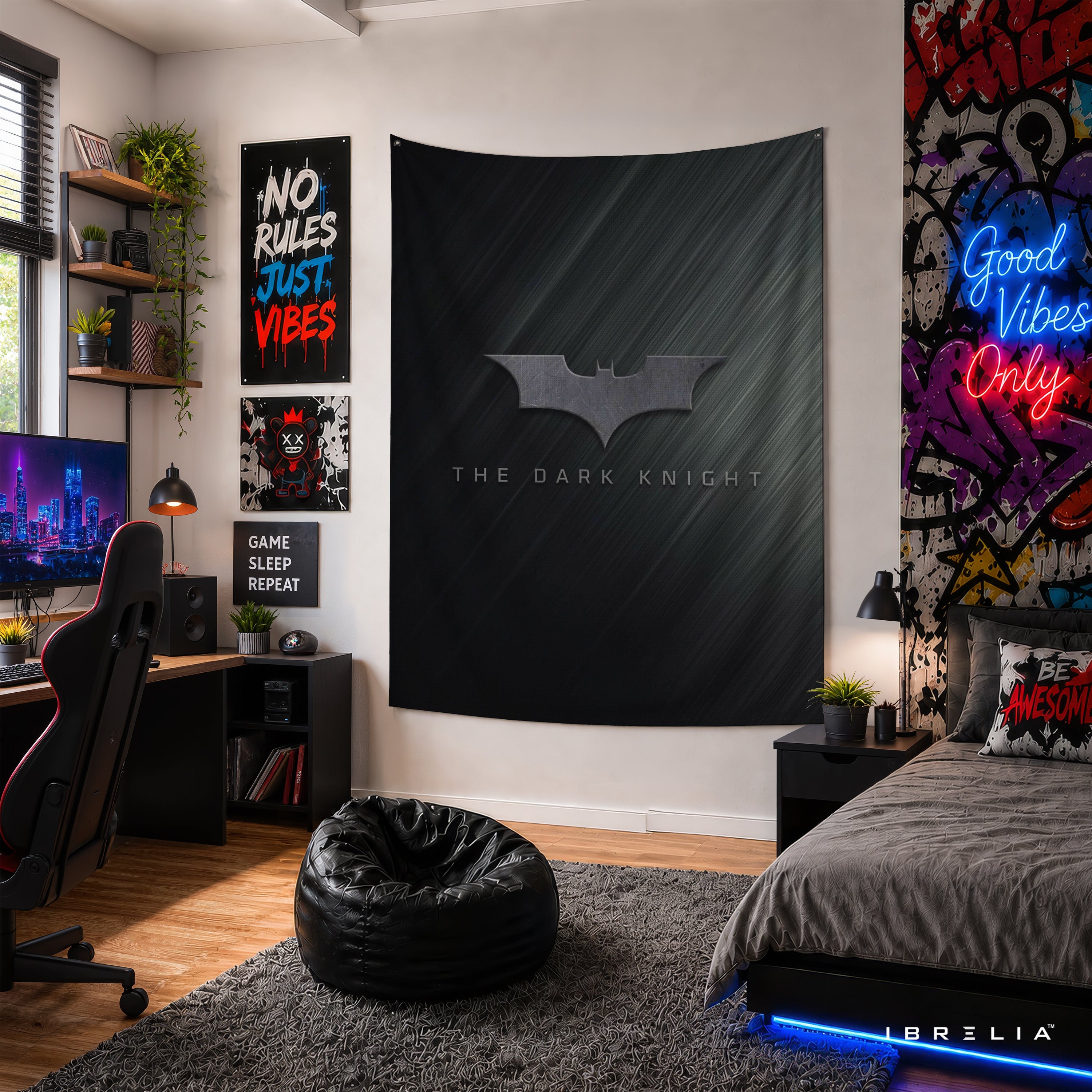 The Dark Knight Batman Logo Wall Tapestry – Premium Movie Wall Hanging & Home Decor in Pakistan