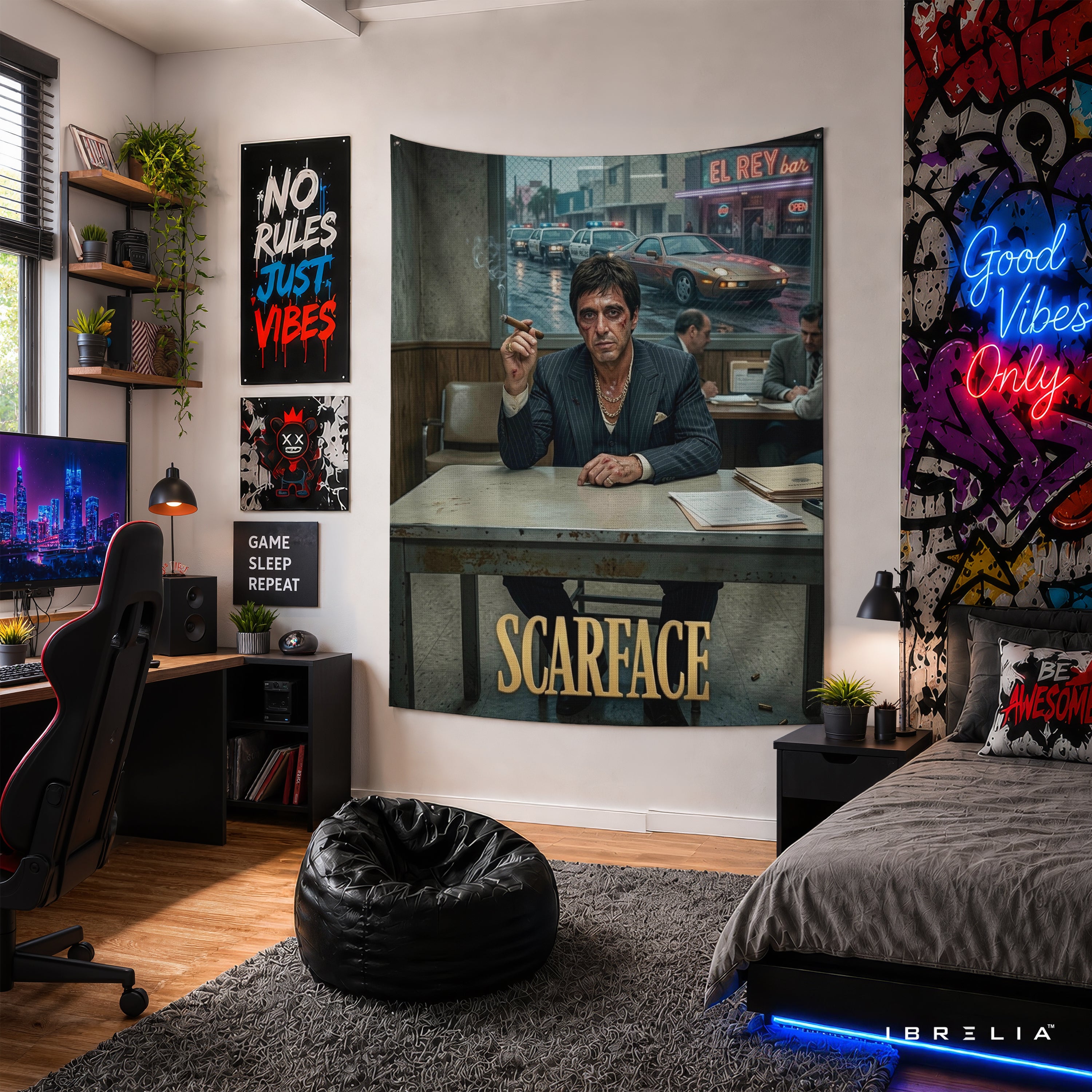 Scarface Tony Montana Wall Tapestry – Premium Movie Wall Hanging & Home Decor in Pakistan