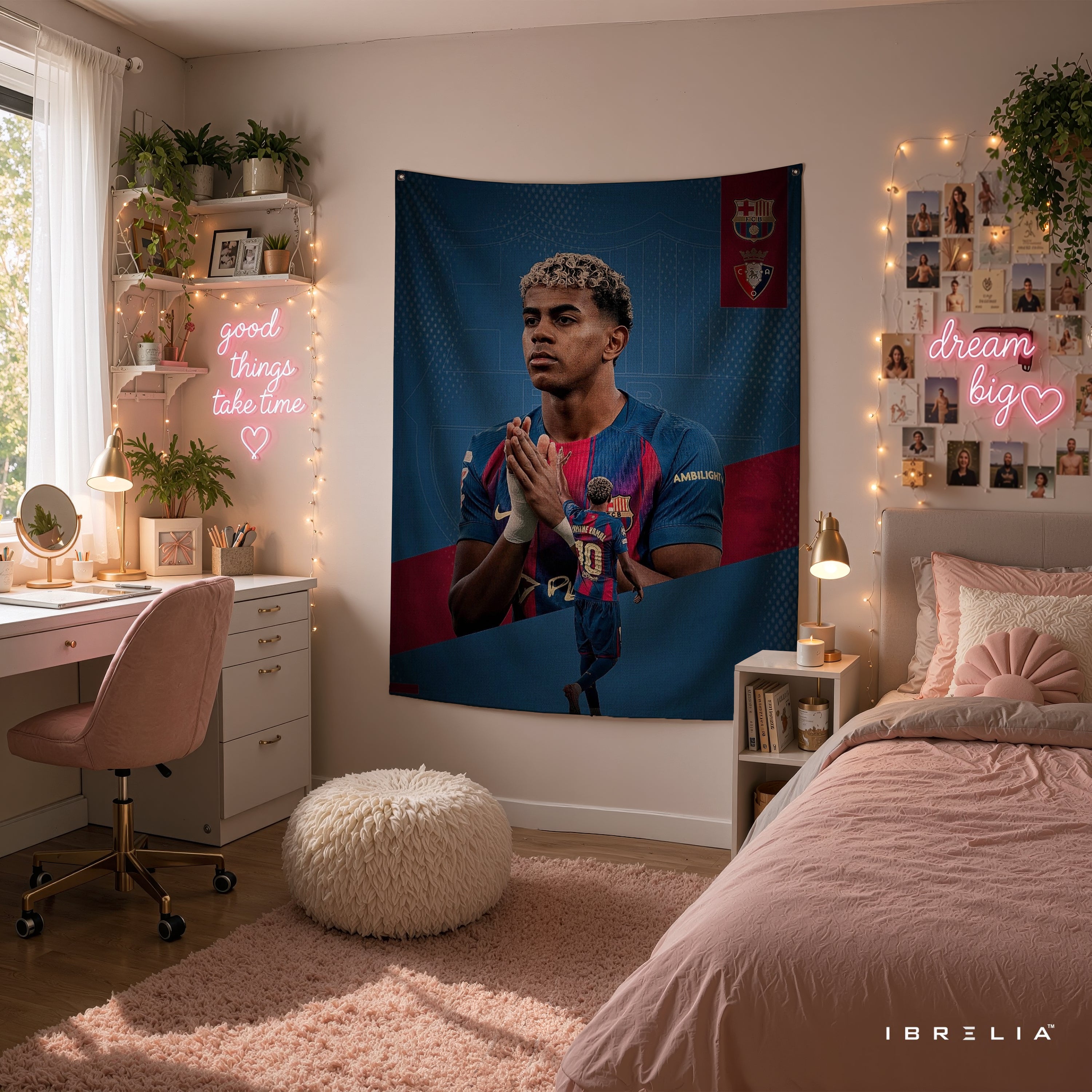 Lamine Yamal FC Barcelona Legacy Wall Tapestry | Premium Heavyweight Jute Fabric Wall Hanging