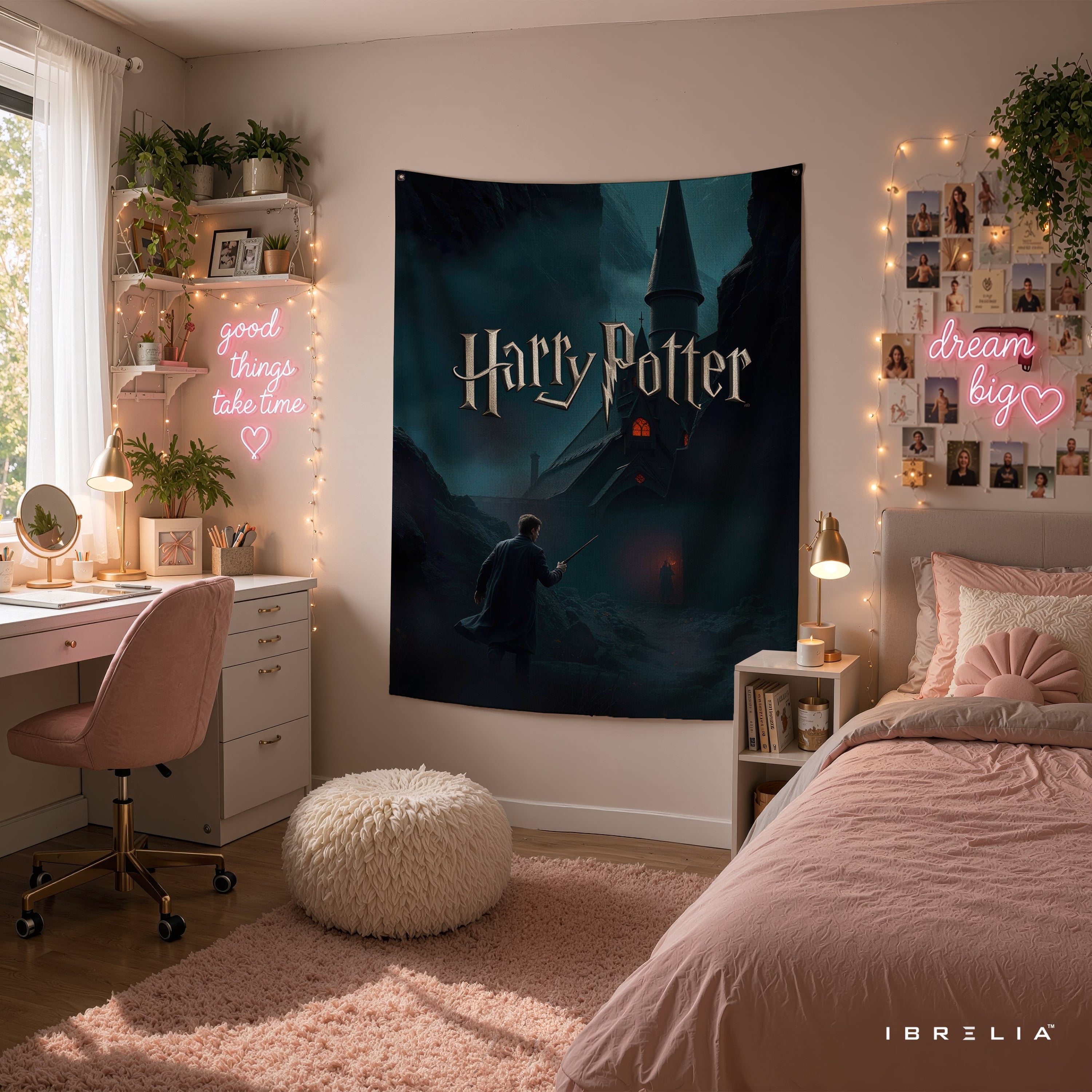 Harry Potter Hogwarts Castle Night Wall Tapestry – Premium Fantasy Wall Hanging & Home Decor in Pakistan