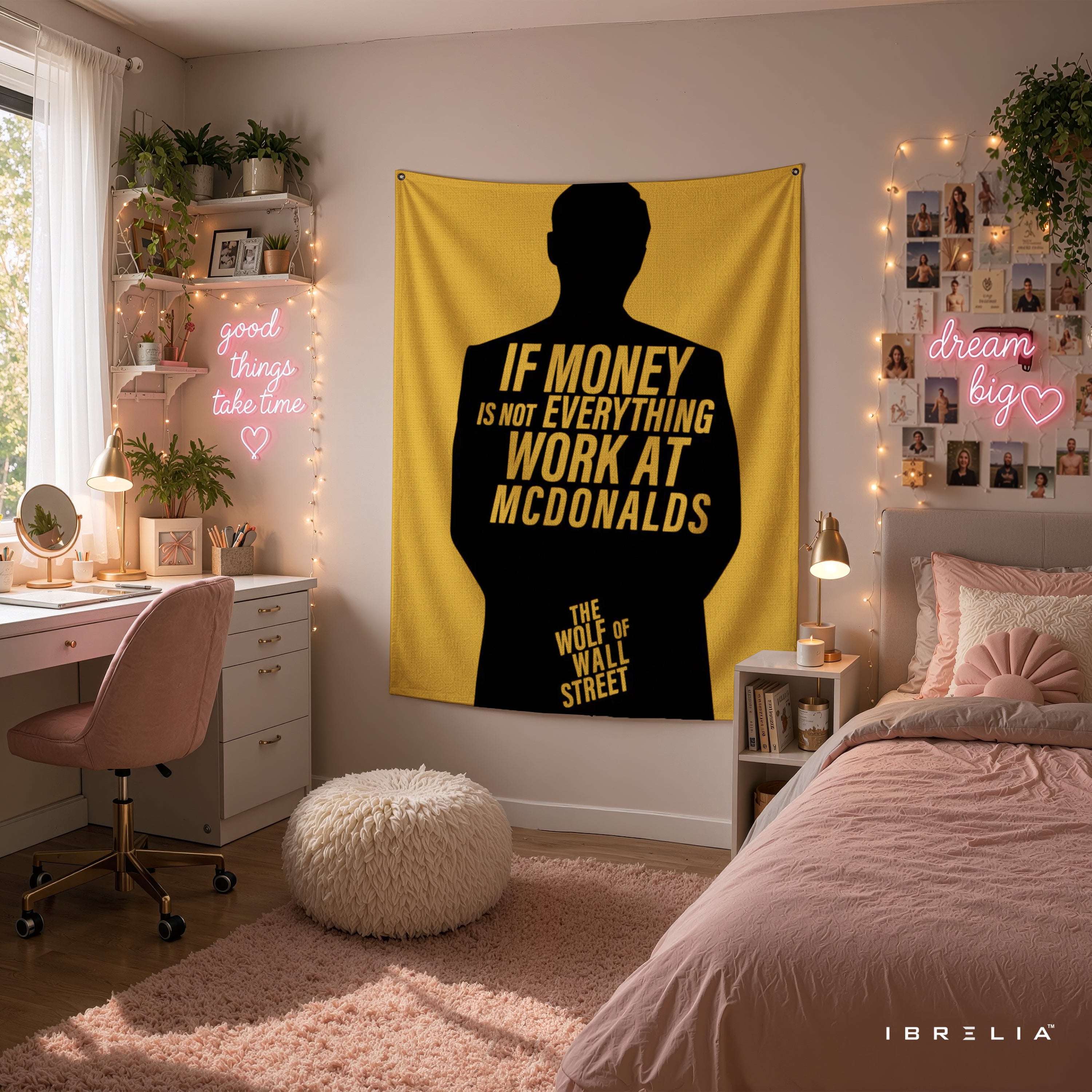 If Money Is Not Everything Work at McDonald's Wall Tapestry – The Wolf of Wall Street Inspired Motivational Wall Hanging