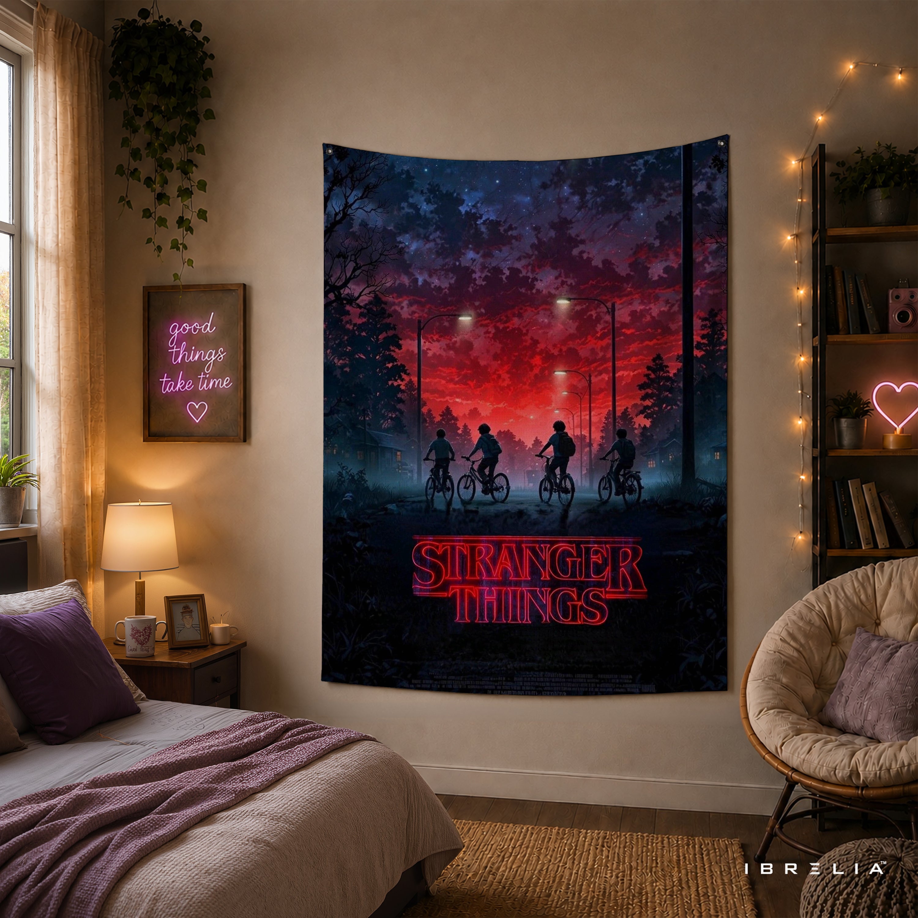 Stranger Things Retro Poster Wall Tapestry – Hawkins Adventure Wall Hanging
