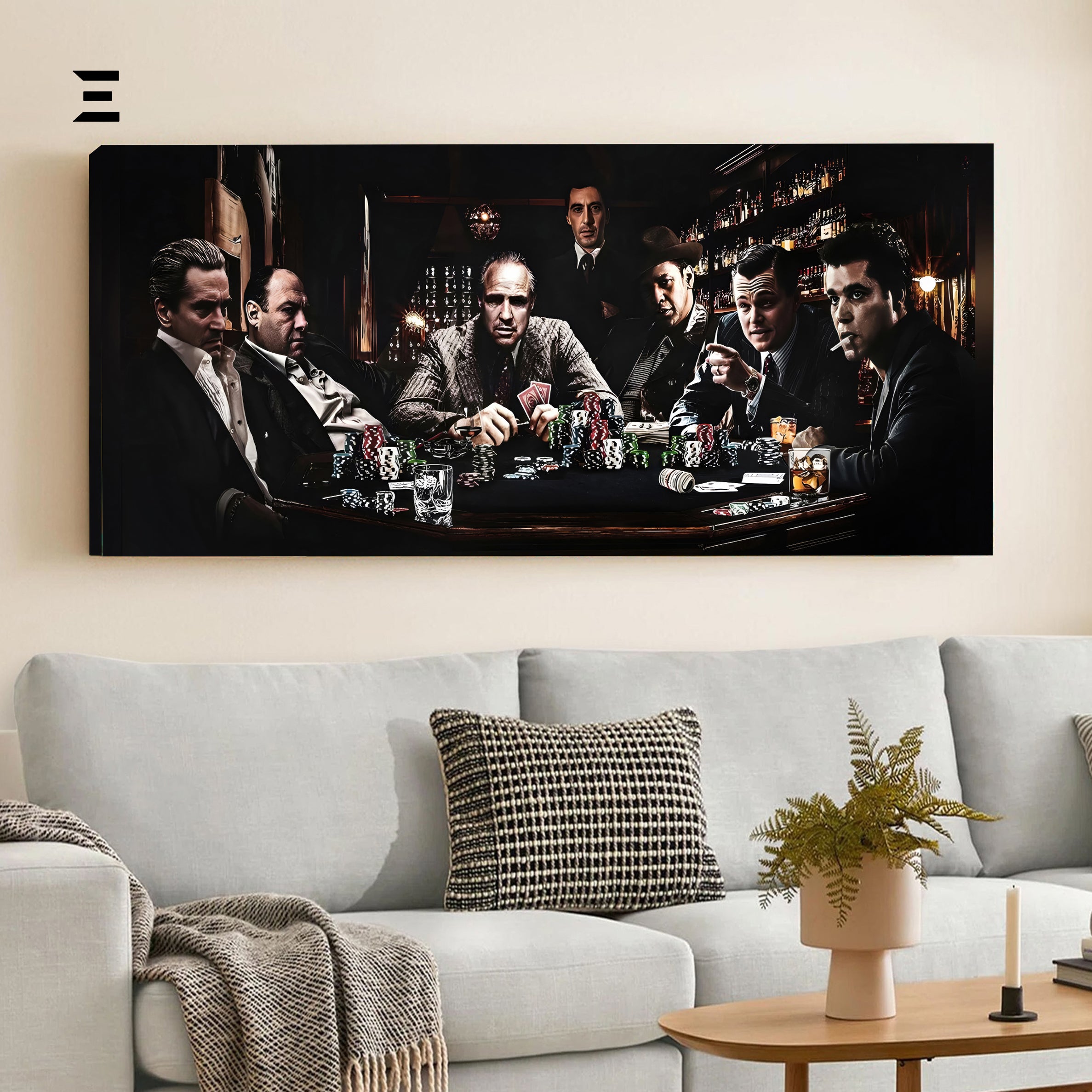Ultra Wide Wall Art – Mafia Legends Poker Table Edition | IBRELIA™