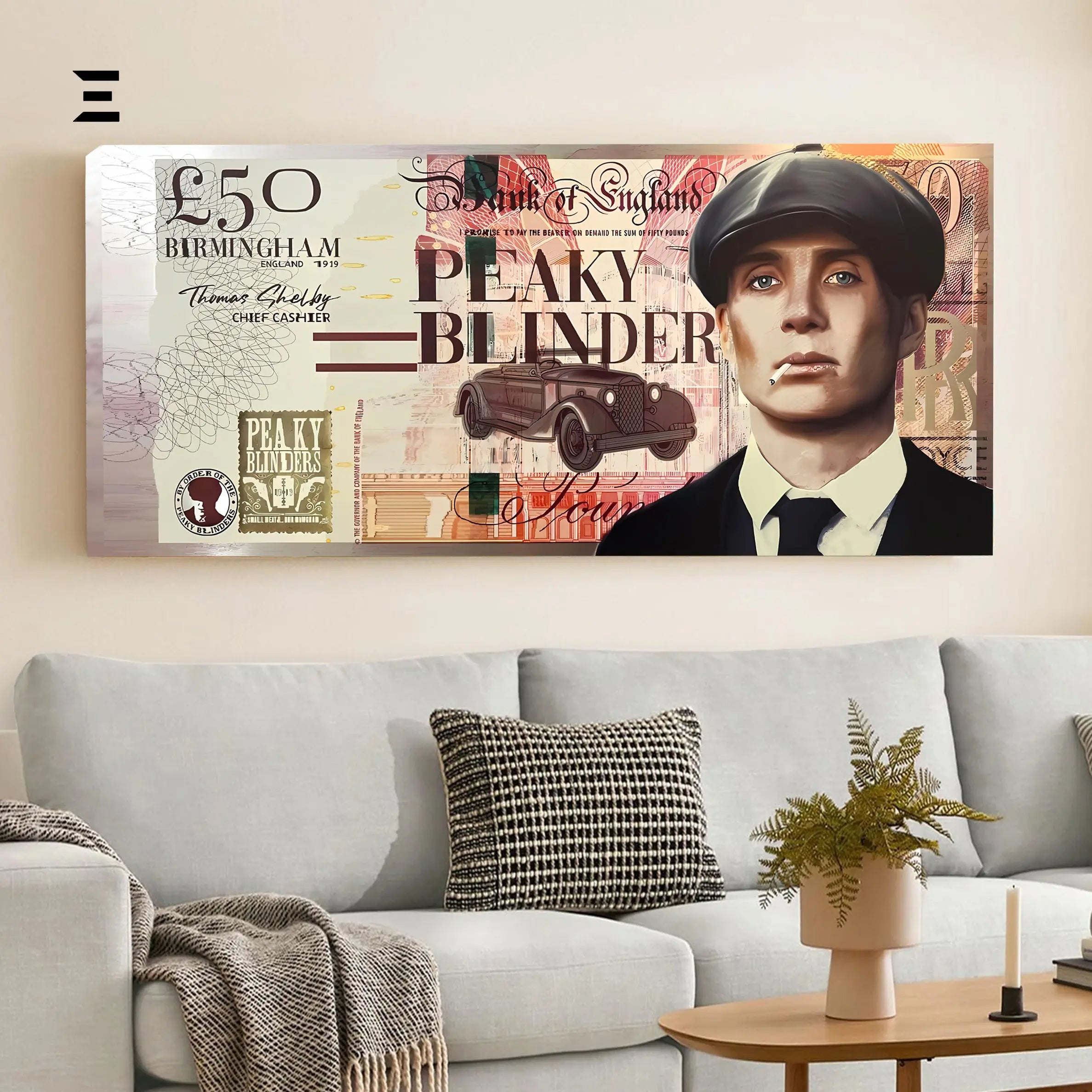 Ultra Wide Wall Art – Peaky Blinders £50 Vintage Note Edition | IBRELIA™ IBRELIA