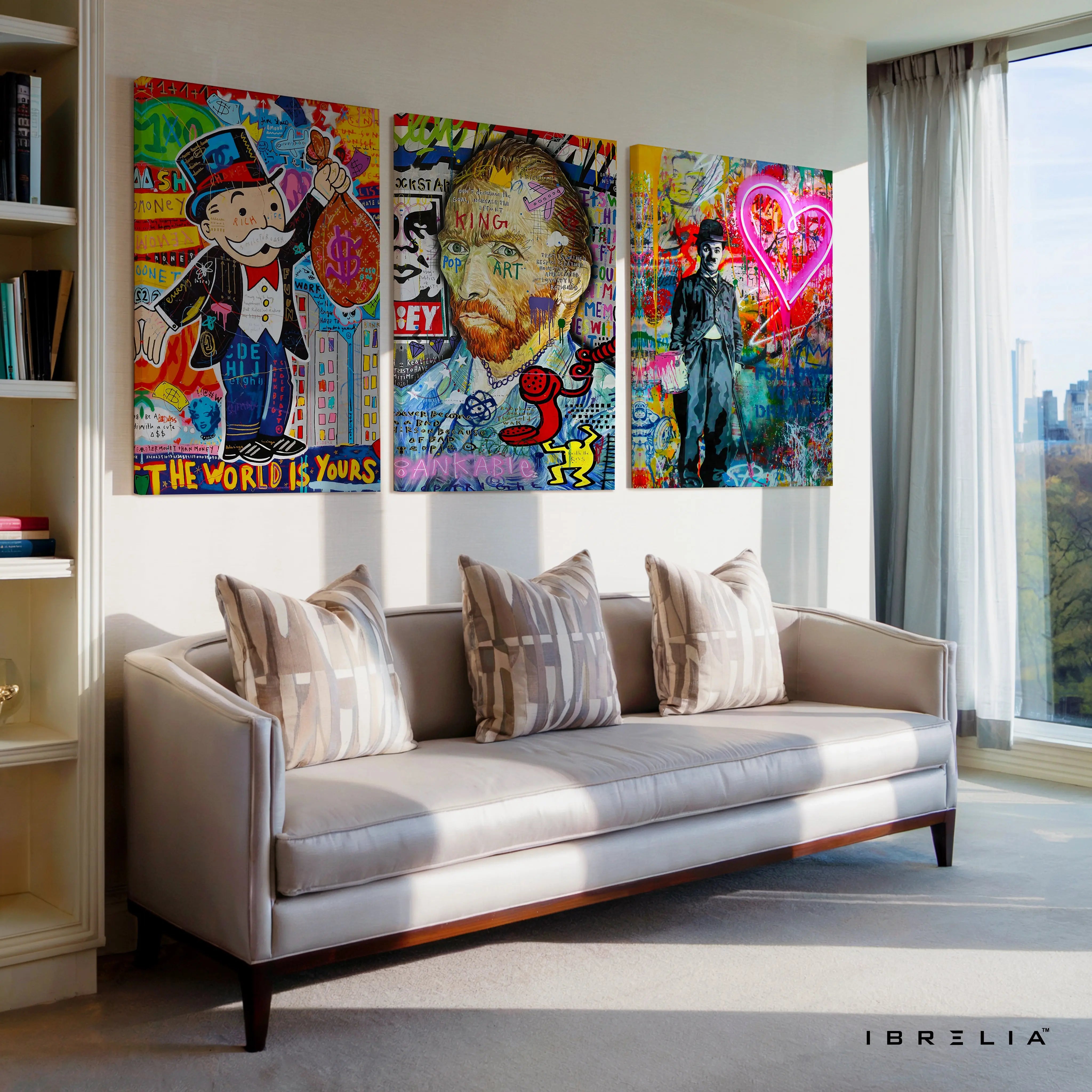 Urban Pop Art Icons Graffiti 3 Panel 4K Ultra HD Wall Art in Pakistan | IBRELIA™ IBRELIA