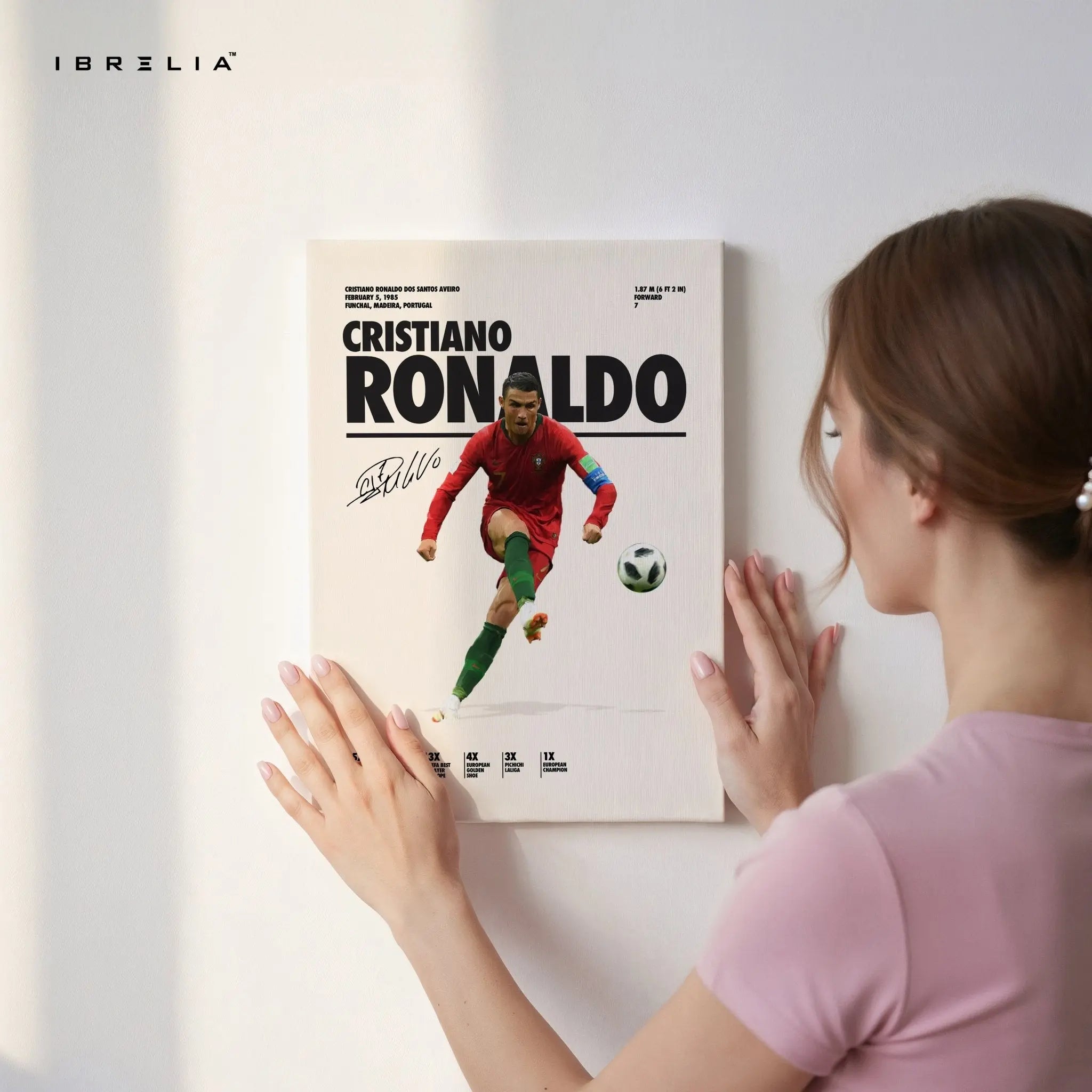 Cristiano Ronaldo Portugal Kick Pose – 4K Ultra Wrap Frame Wall Art in Pakistan | IBRELIA™ - IBRELIA