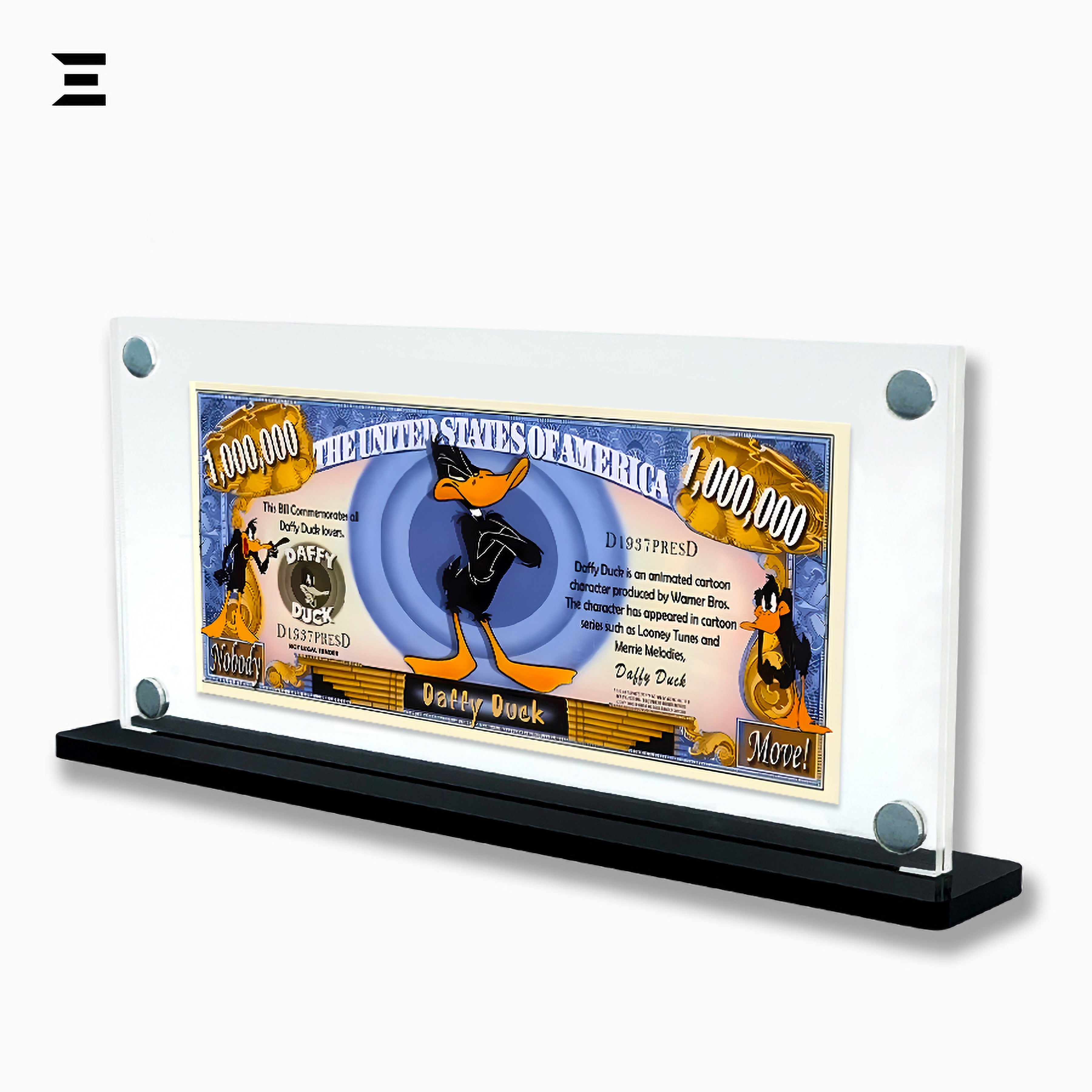 Premium Magnetic Acrylic Frame with Black Base – Daffy Duck Million Dollar Pop Art IBRELIA