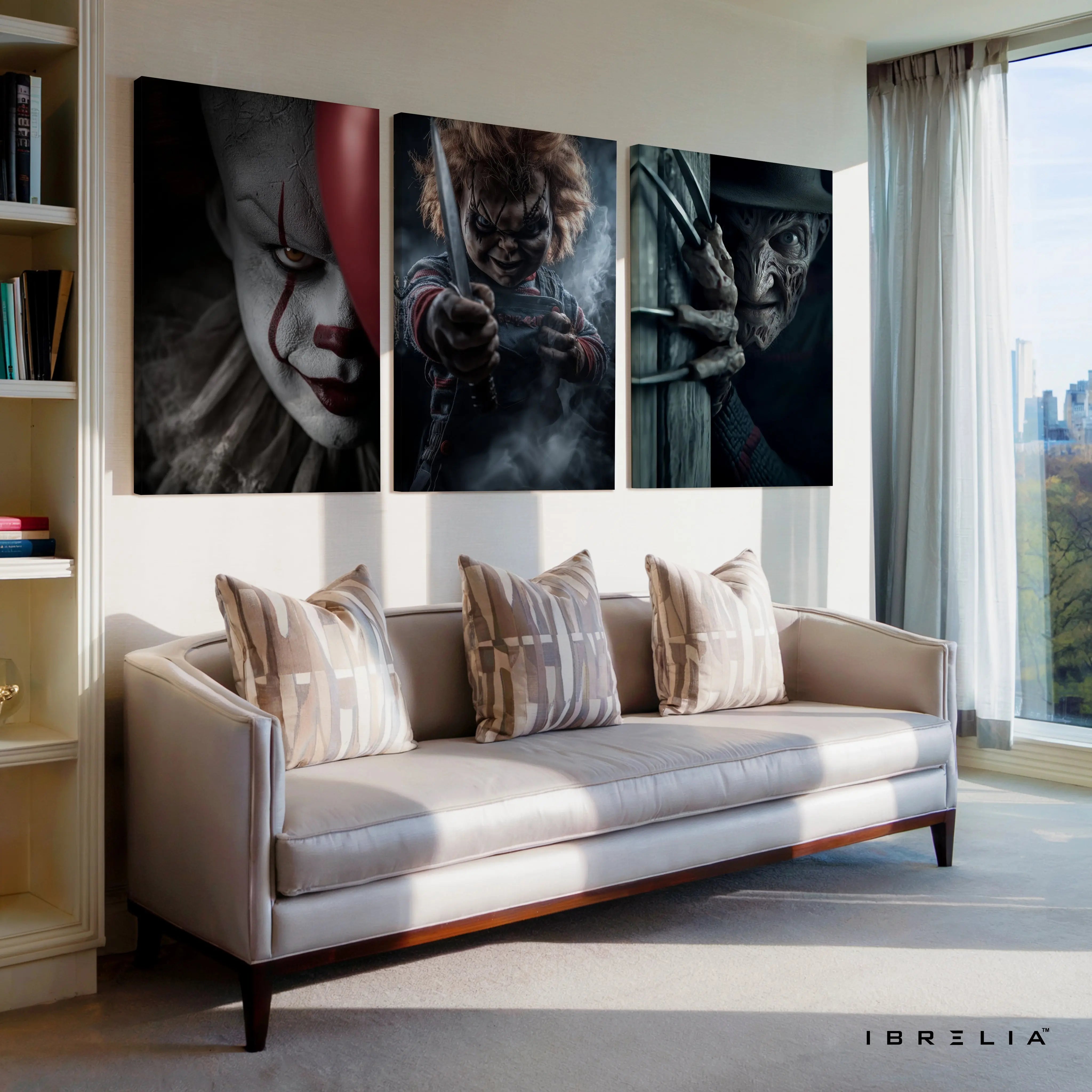 Horror Icons Nightmare 3 Panel 4K Ultra HD Wall Art in Pakistan | IBRELIA™ IBRELIA
