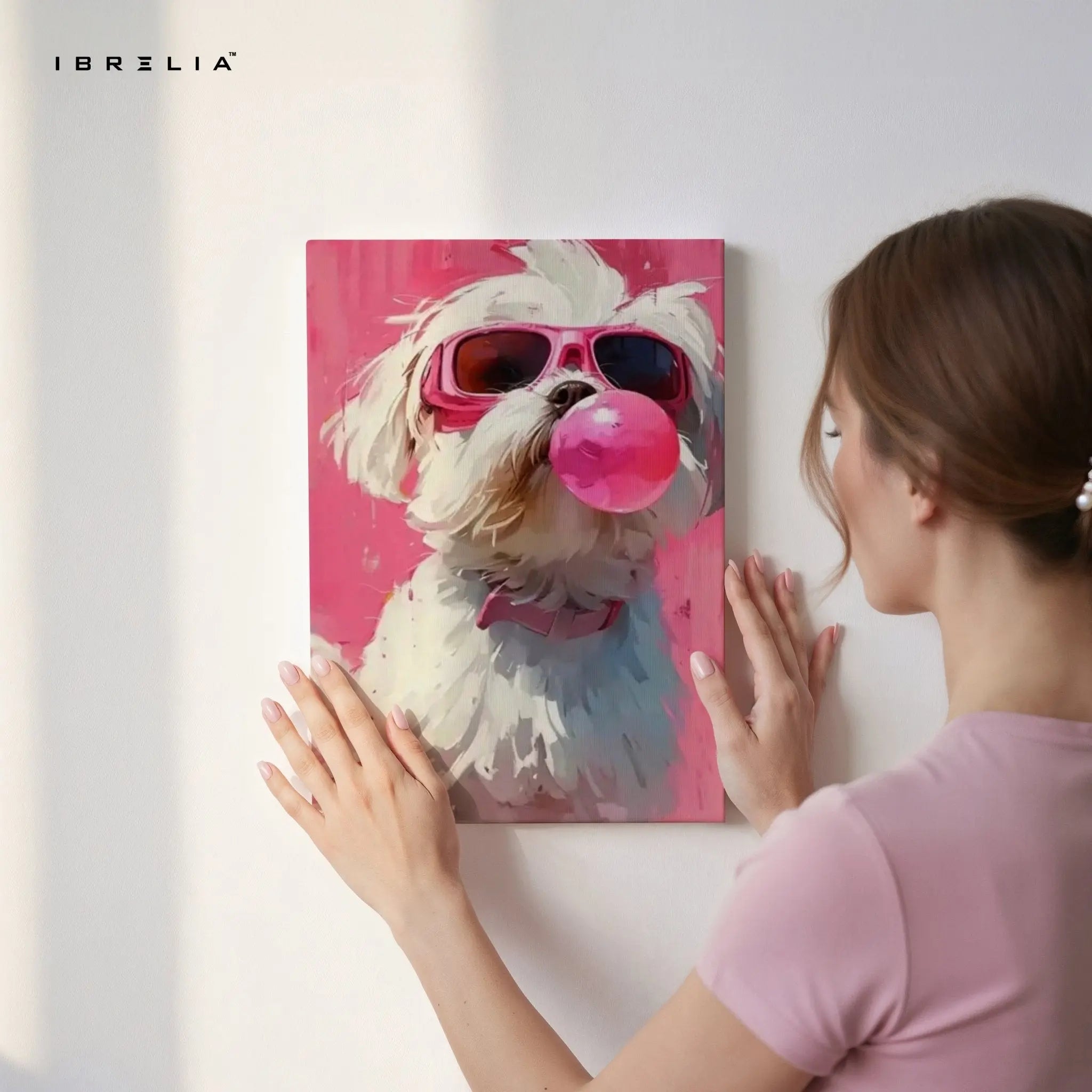 Bubblegum Pup Wall Frame | 4K Ultra Wrap Frame Wall Art in Pakistan | IBRELIA™ - IBRELIA
