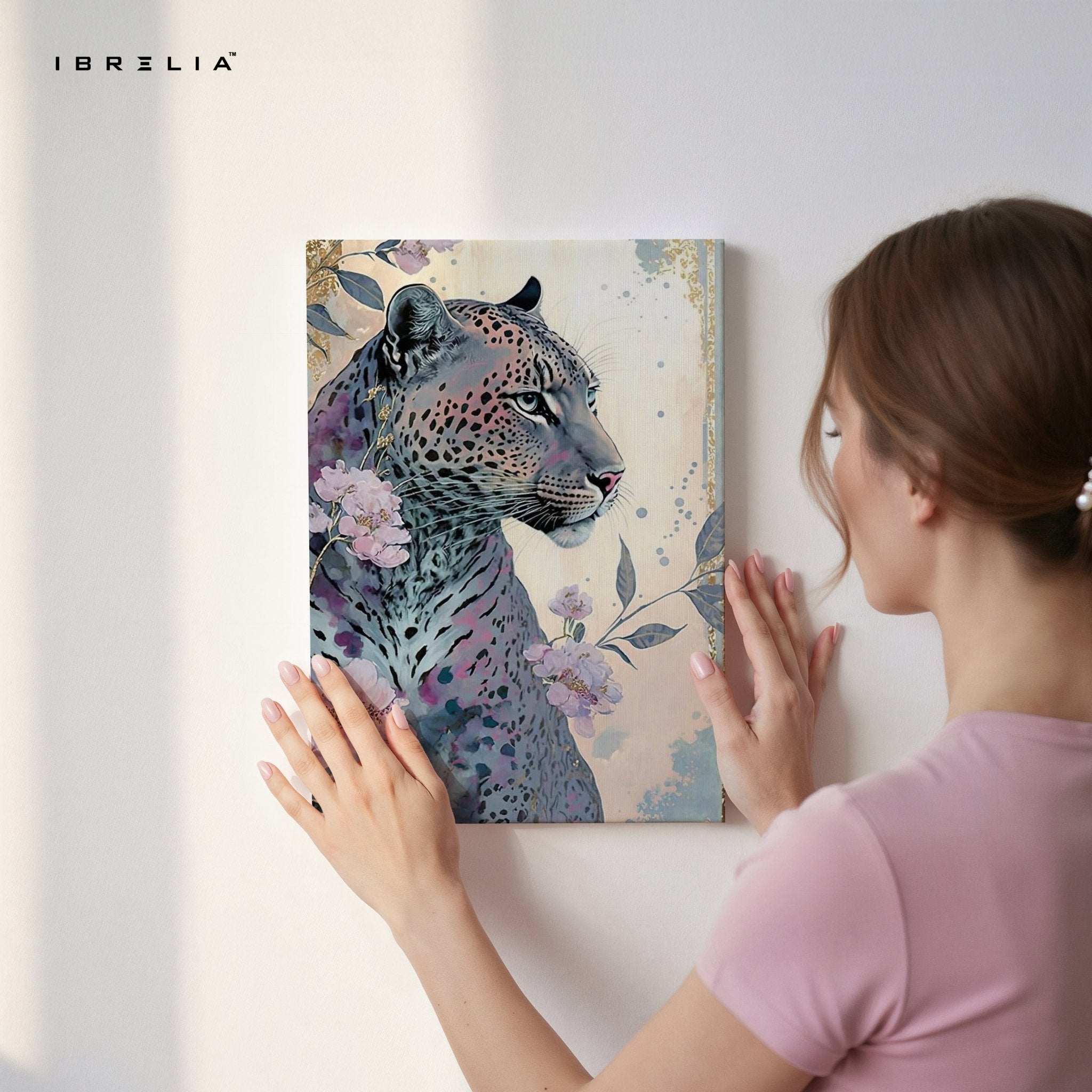 Majestic Floral Leopard Wall Frame | 4K Ultra Wrap Frame Wall Art in Pakistan | IBRELIA™ - IBRELIA