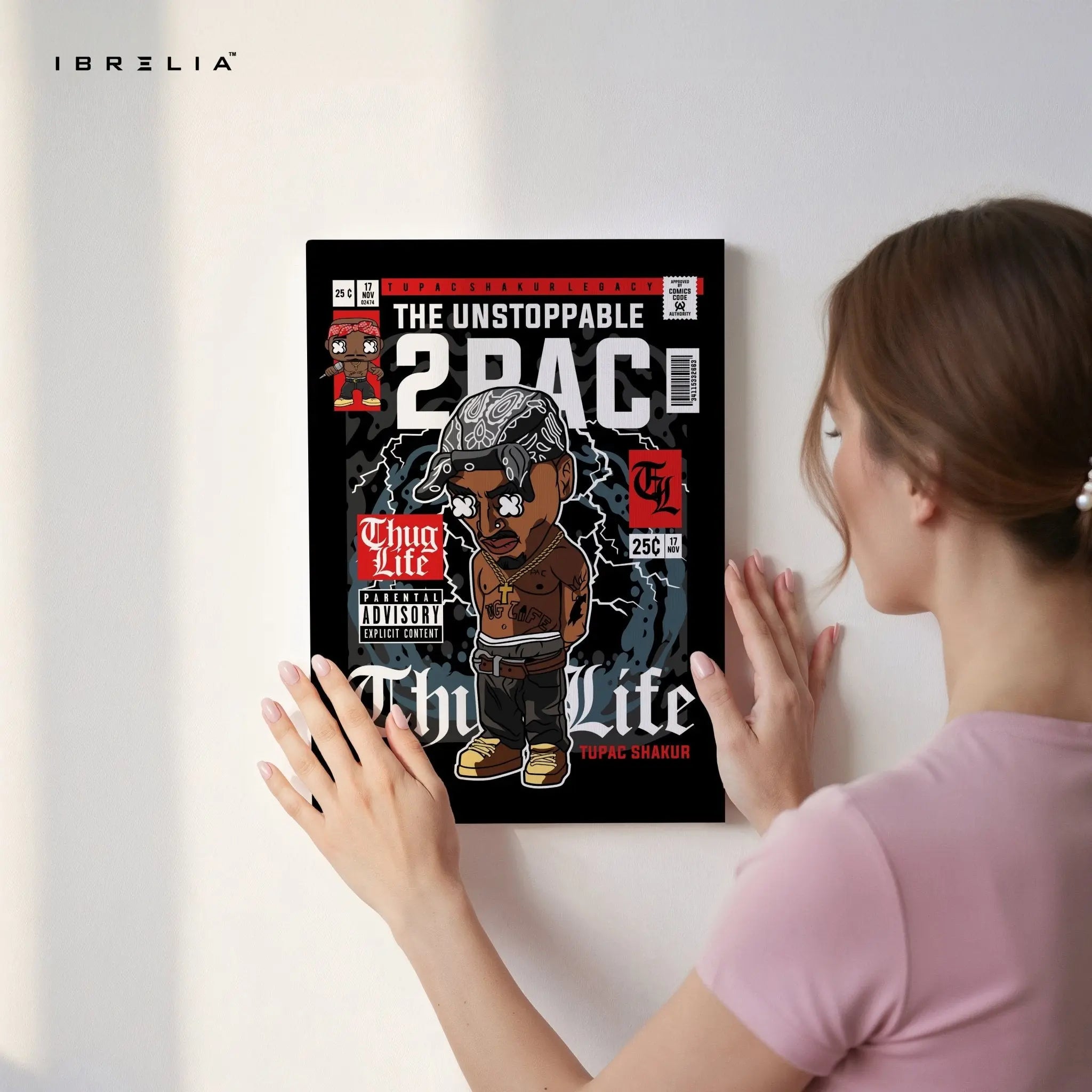 2PAC “Thug Life” Pop Art Comic Edition – 4K Ultra Wrap Frame Wall Art in Pakistan | IBRELIA™ - IBRELIA
