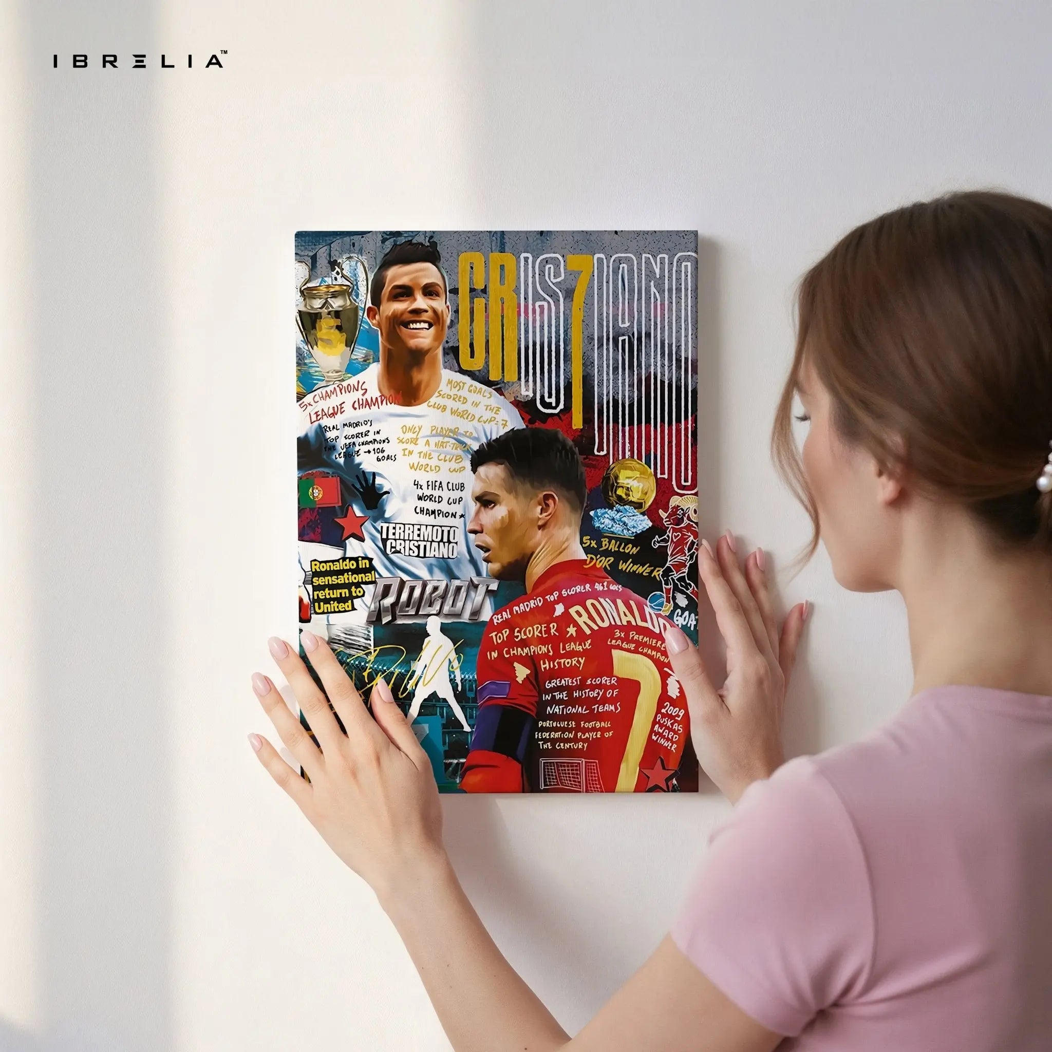 Cristiano Ronaldo “GOAT Legacy” 4K Wall Art in Pakistan | IBRELIA™ - IBRELIA