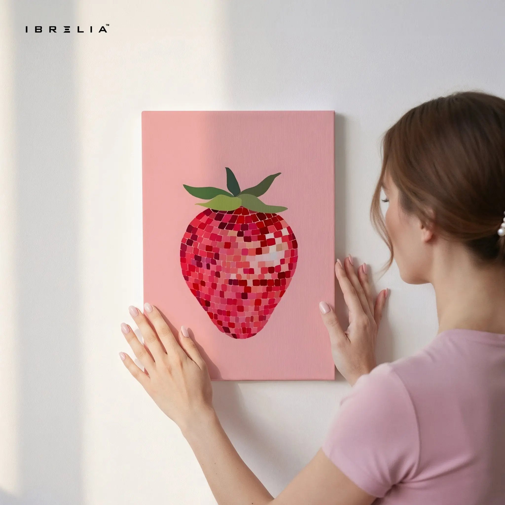Pixel Strawberry Wall Frame | 4K Ultra Wrap Frame Wall Art in Pakistan | IBRELIA™ - IBRELIA