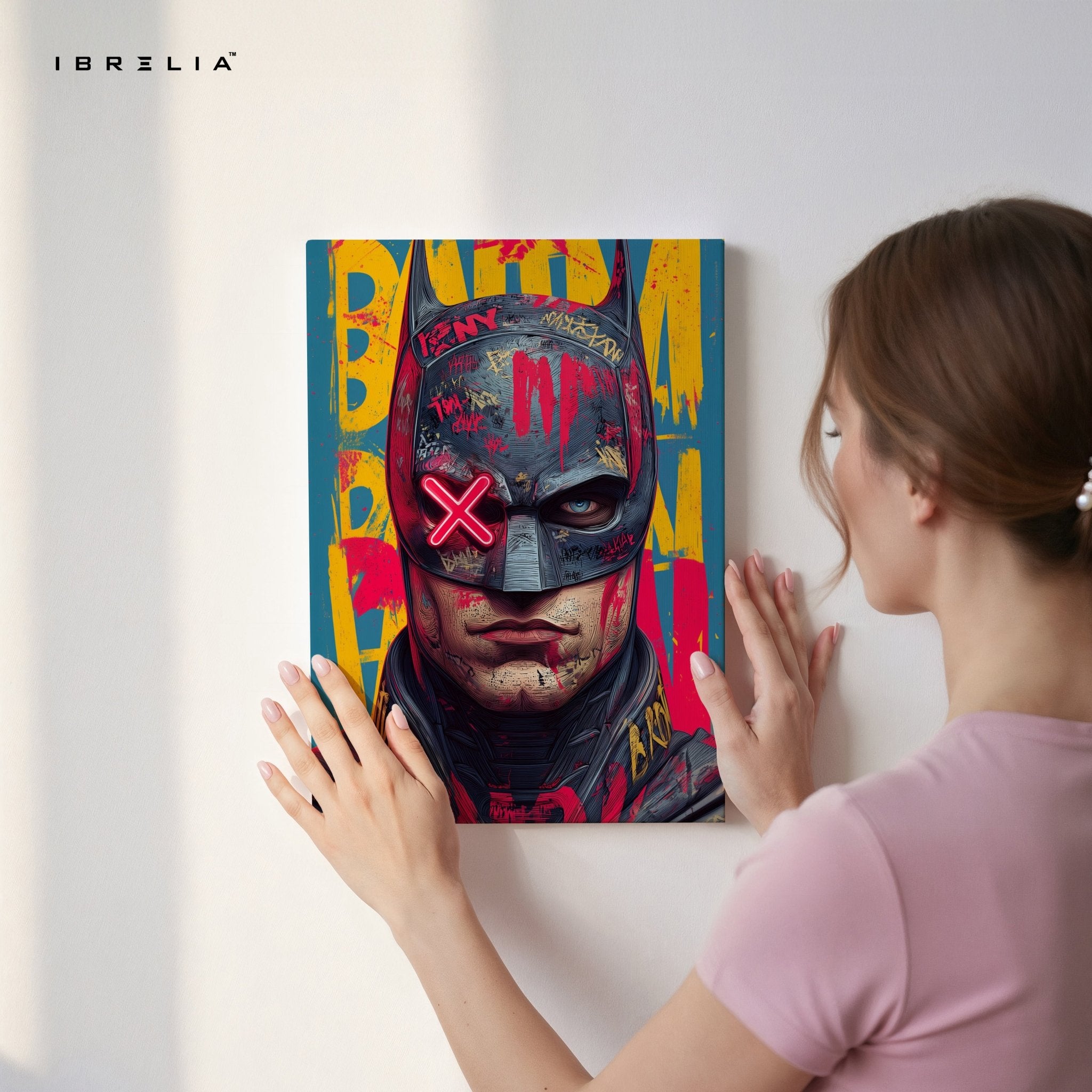 Batman Neon Graffiti Wall Frame | 4K Ultra Wrap Frame Wall Art in Pakistan | IBRELIA™ - IBRELIA
