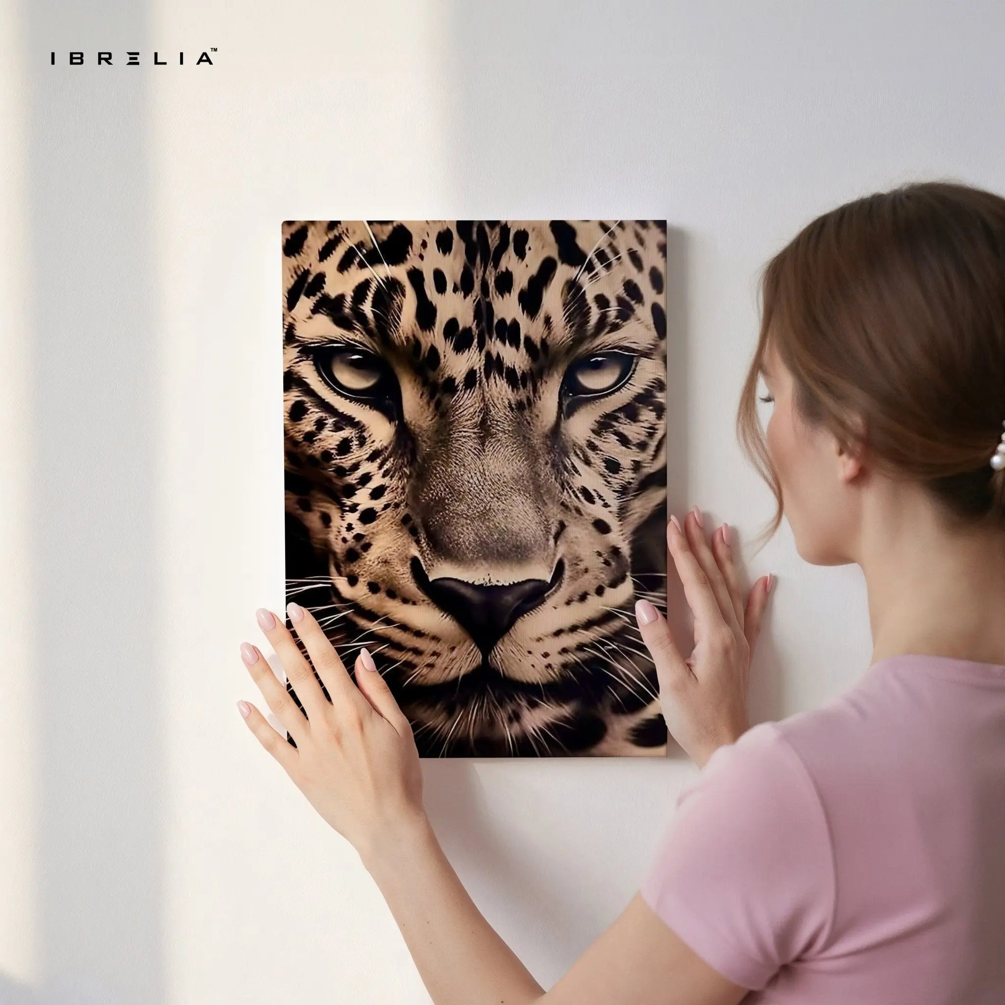Golden Leopard Close - Up Wall Frame | 4K Ultra Wrap Frame Wall Art in Pakistan | IBRELIA™ - IBRELIA