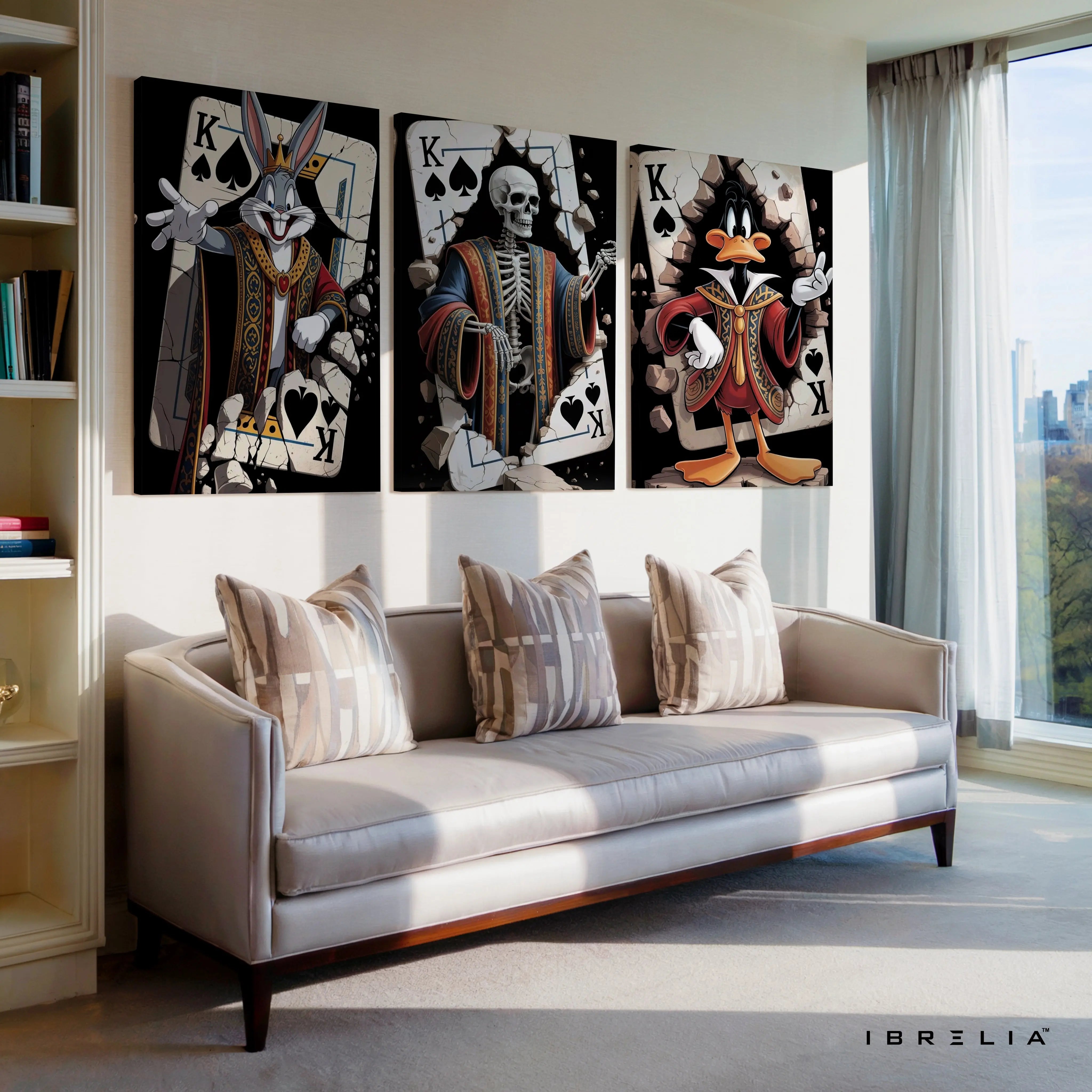King of Spades Cartoon Royal Trio 3 Panel 4K Ultra HD Wall Art in Pakistan | IBRELIA™ IBRELIA